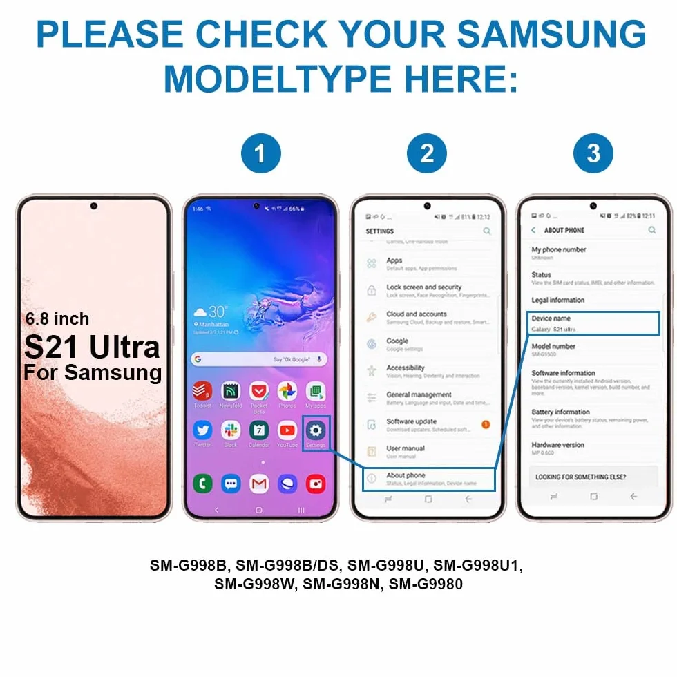 MMOBIEL Uchwyt karty SIM do Samsung Galaxy S21 Ultra 5G S21+ czarny