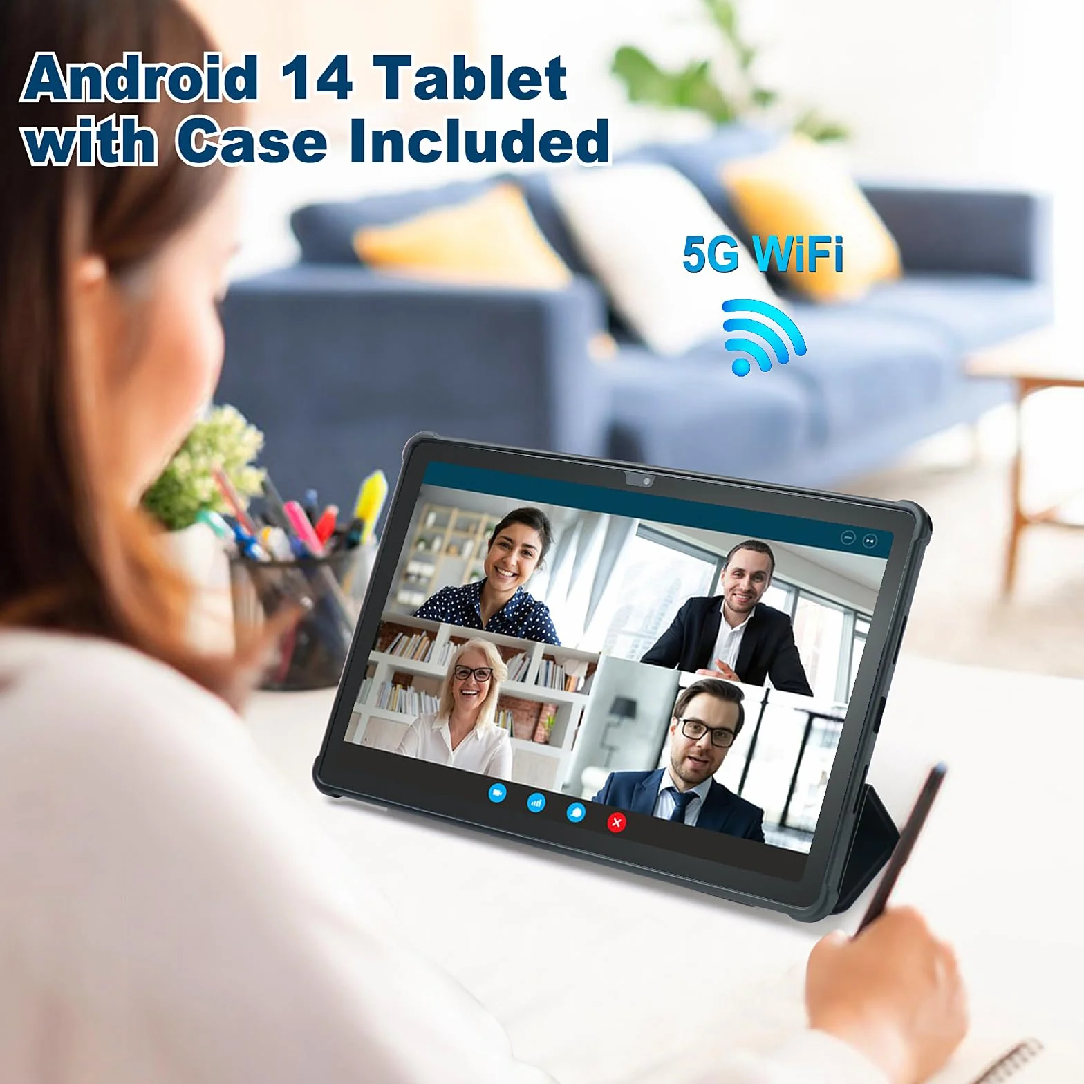 Tablet z systemem Android 14, 11 cali, 8 GB + 128 GB (1 TB rozszerzalny), WiFi, IPS, 8000 mAh, podwójny aparat 13 MP + 5 MP