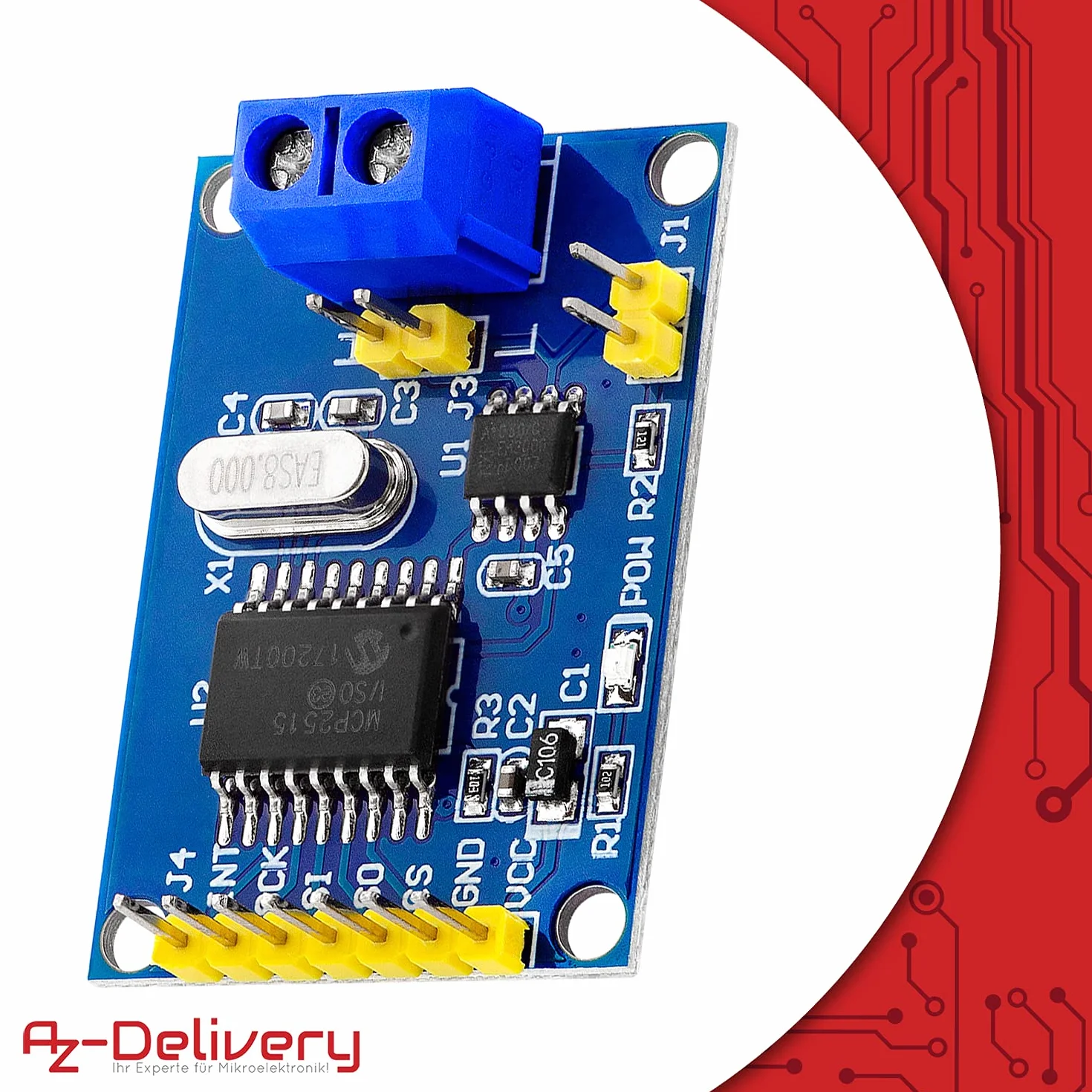 AZDelivery MCP2515 CAN Bus Shield kompatybilny kompatybilny z Arduino w tym E-Book!