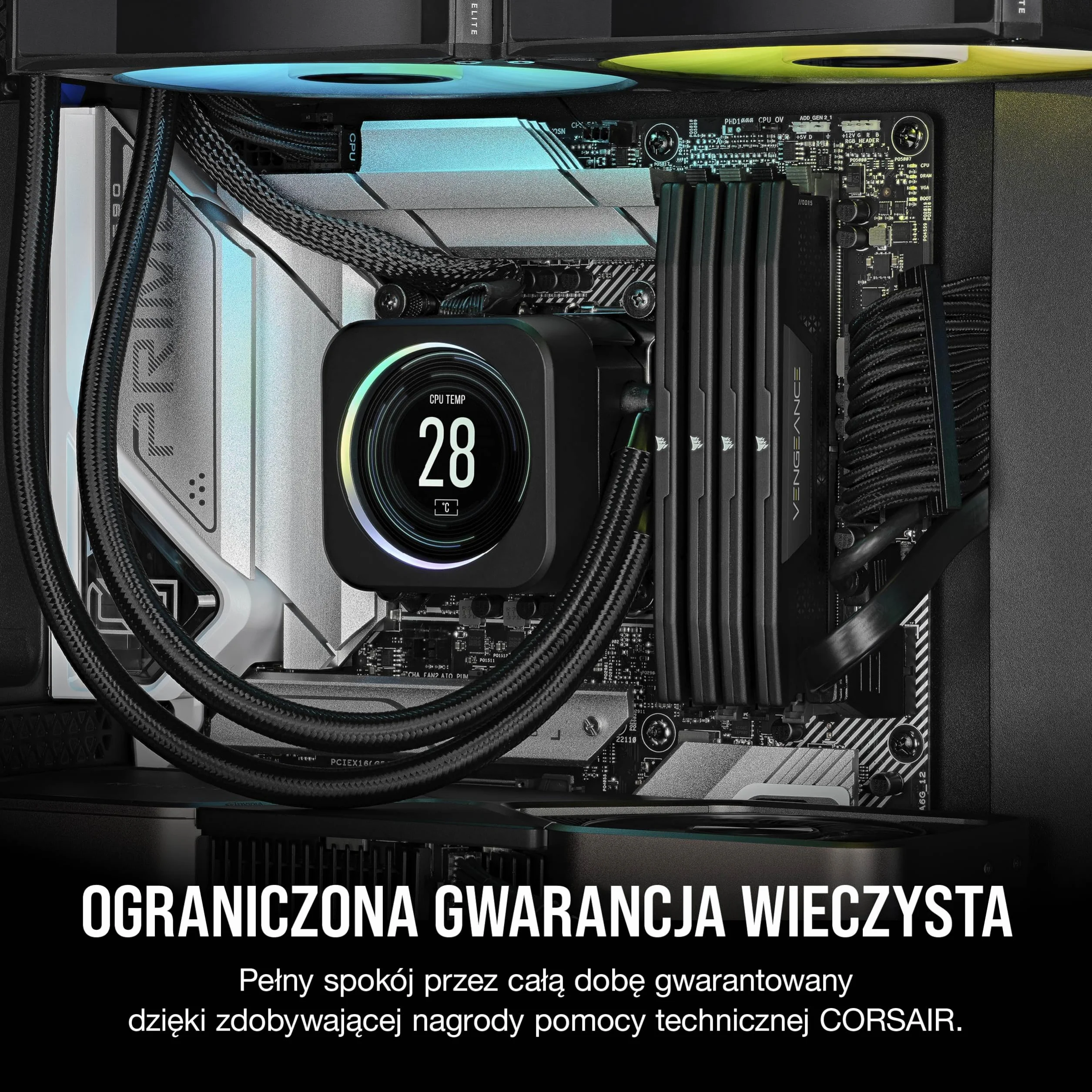 CORSAIR VENGEANCE DDR5 192GB (4×48GB) 5200MHz C38 pamięć RAM PC Intel XMP 3.0 aluminiowy radiator czarna