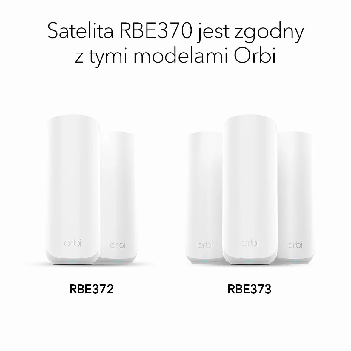 NETGEAR Orbi Dodatkowy satelita Mesh WiFi 7 RBE370 BE3600 3,6 Gb/s 120 m2