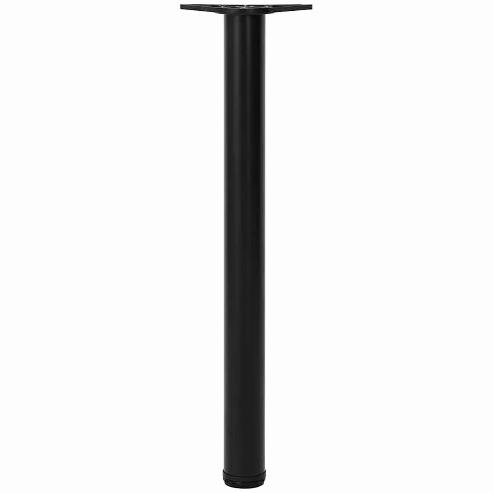 Zestaw 4 czarnych nóg stołowych o regulowanej wysokości 710 mm ze stabilnymi żelaznymi rurami, regulowanymi nóżkami śrubowymi do stołów, biur, powierzchni roboczych, trwałe akcesoria meblowe