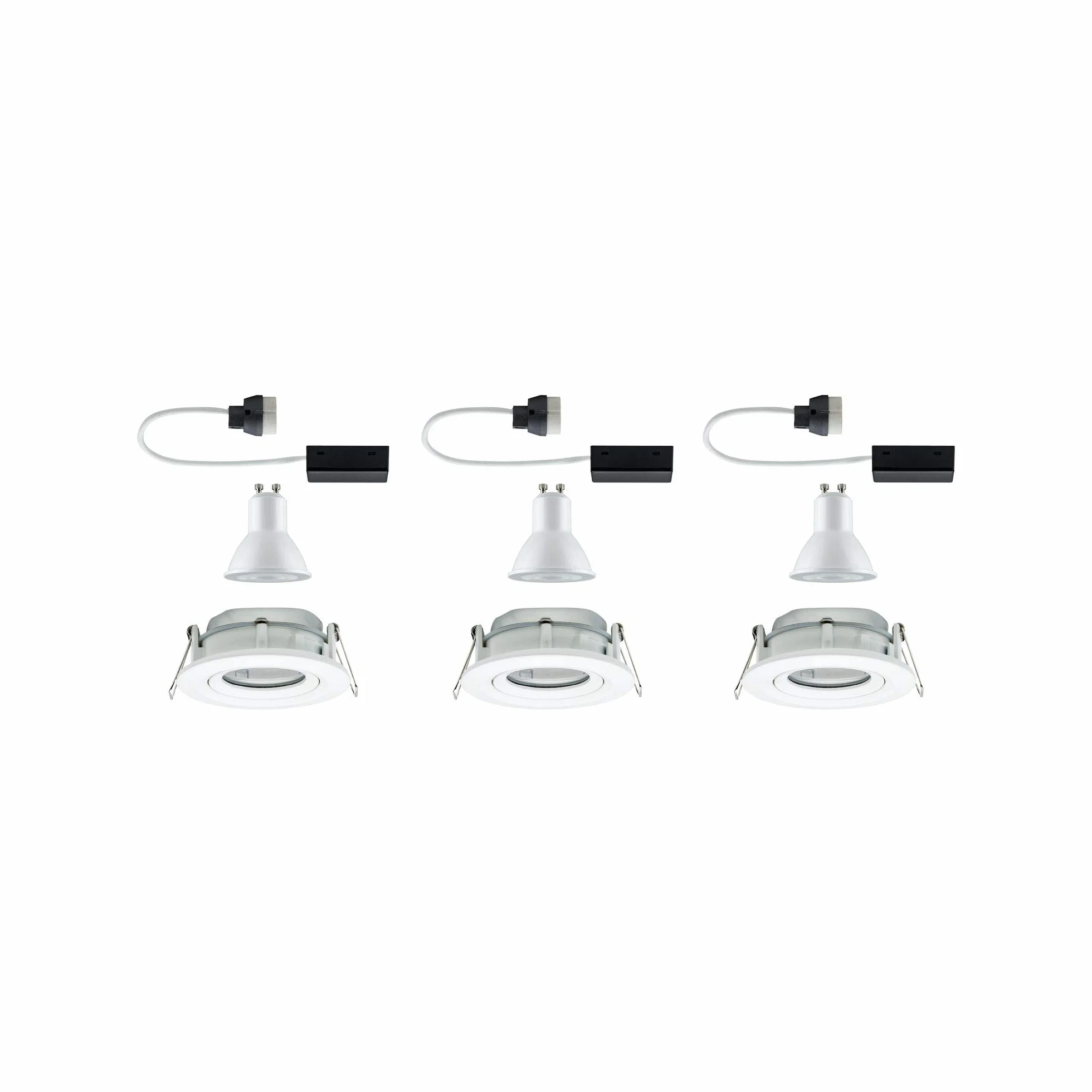 Paulmann 92898 Nova oprawa do zabudowy LED, wychylna, okrągła, 7W spot, IP65, GU10, Kolor biały, reflektor do zabudowy