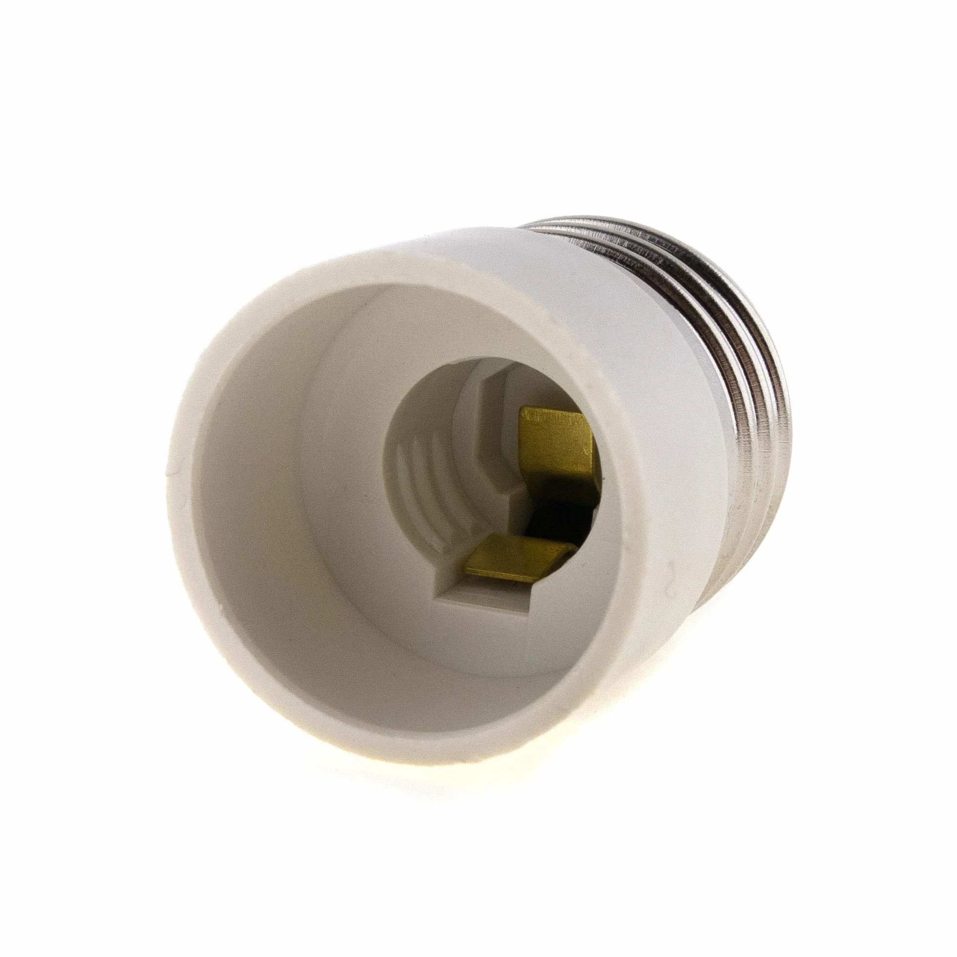 Zestaw 4 szt. – oprawka E27 na oprawie E14 adapter do lampy; adapter do żarówek halogenowych LED i energooszczędnych żarówek, biały, biały