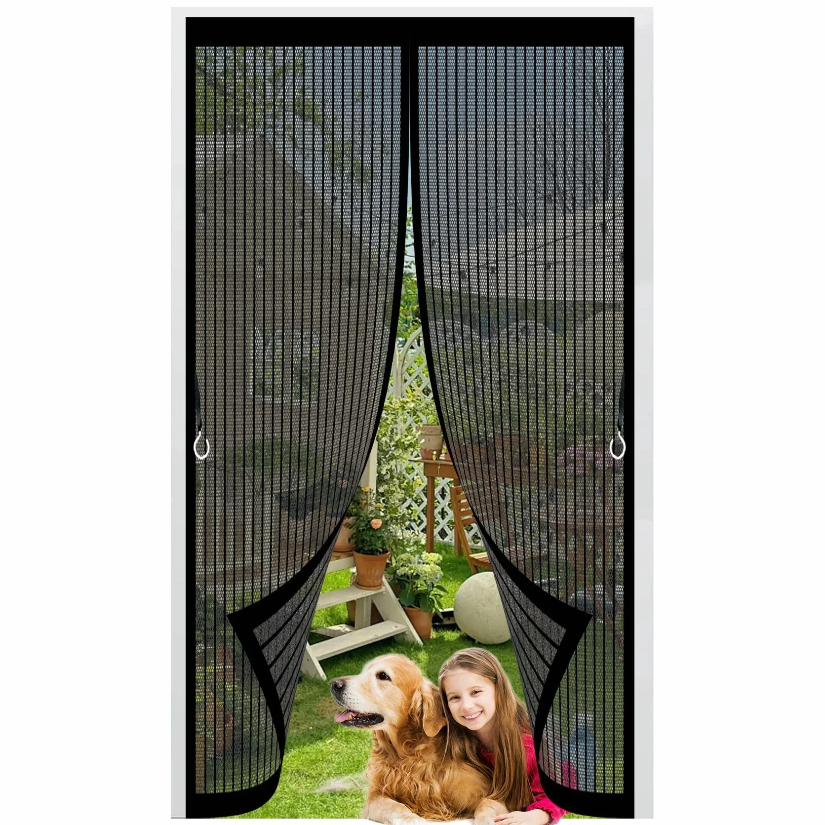Moskitiery Do Drzwi 83 x 216 cm Silne Magnesy, Montaż Bez Wiercenia, Zamyka Się Automatycznie, Chroni Przed Muchami I Owadami Siatki Przeciw Owadom Do Balkonowych I Sypialni, Czarny