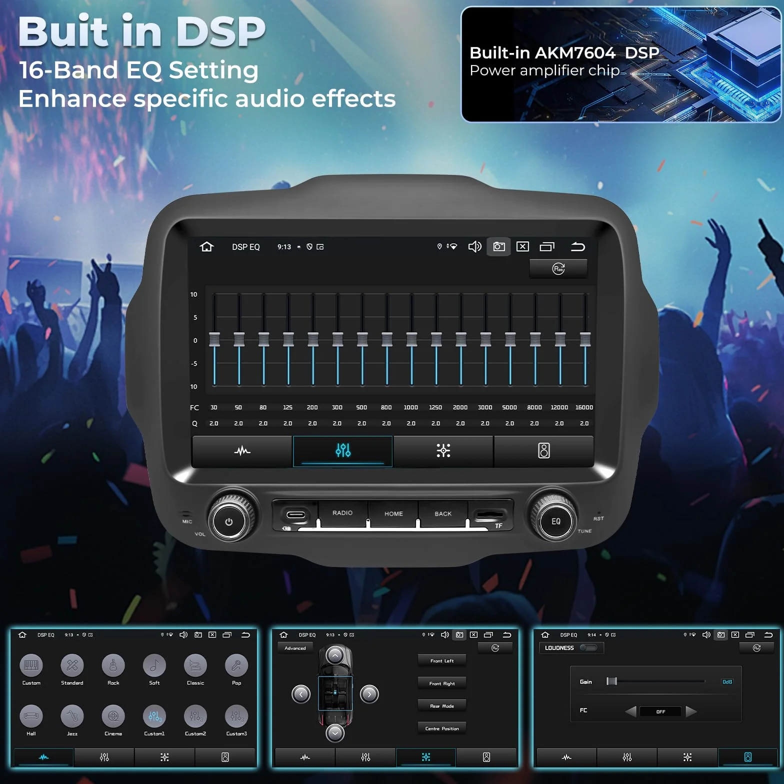 Radio samochodowe do Jeep Renegade 2015-2020 z 9-calowym ekranem dotykowym Android 14, obsługa bezprzewodowego CarPlay Android Auto, nawigacja GPS Bluetooth 5.0 WiFi 4G FM RDS DSP SWC DAB (4 +