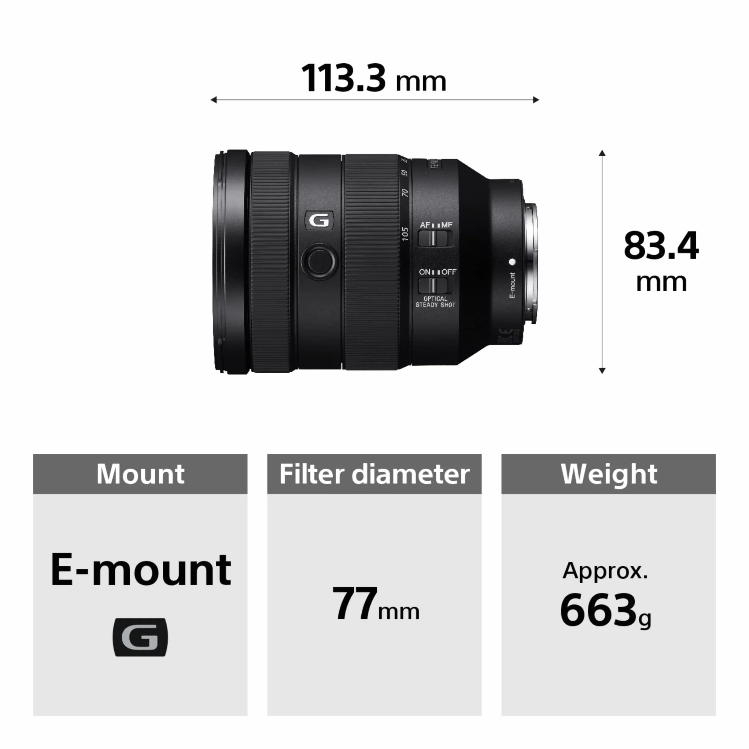 Sony SEL24105G Obiektyw 24–105 mm F4 G OSS Czarny