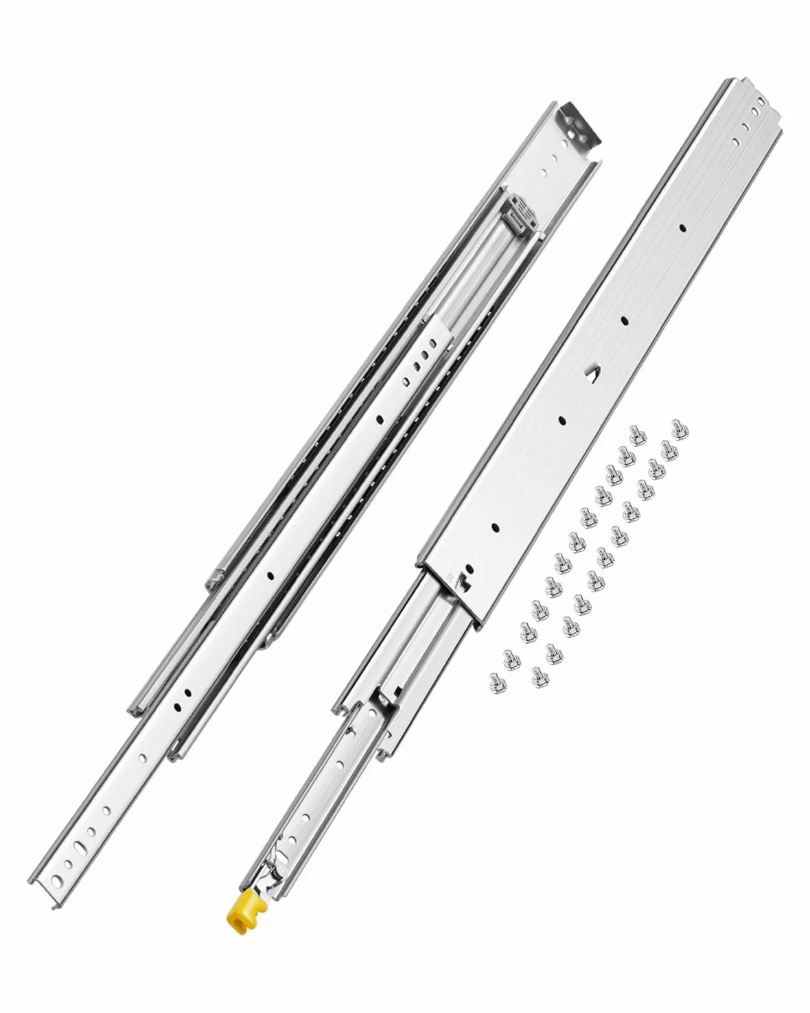 VEVOR 1 para szyn do szuflad z pełnym wysuwem 812 mm, udźwig 226,8 kg, prowadnice szuflad, łożyska kulkowe z blokadą, montowane z boku szyny teleskopowe do regałów, szafek, szuflad przemysłowych