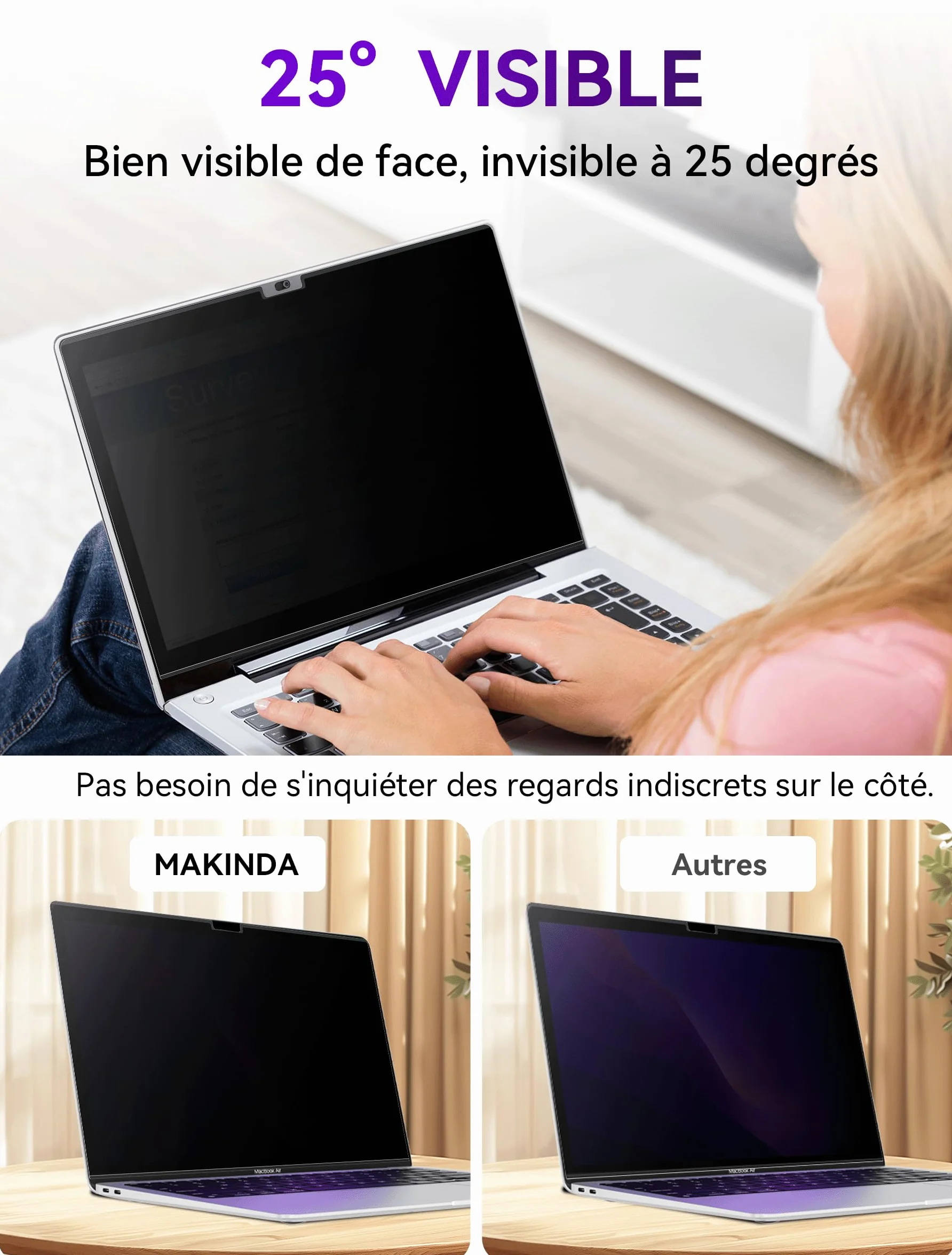 Magnetyczny filtr prywatności dla MacBooka Pro 16 cali (2021-2024, M4, M3, M2, M1 Pro/Max), zdejmowana osłona przeciw szpiegowi/niebieskiemu światłu ekran Mac Pro 16,2"