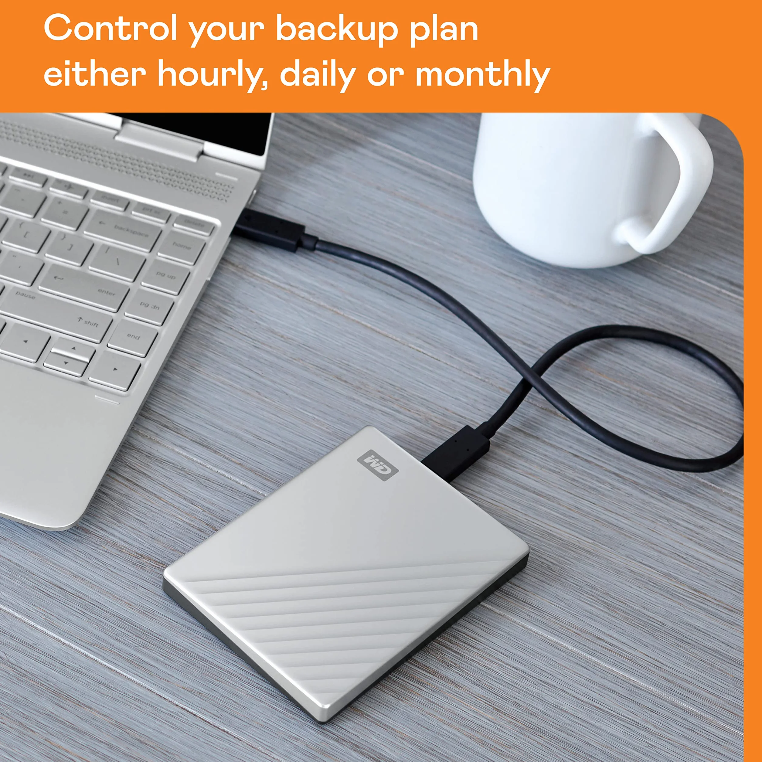 WD 2TB My Passport Ultra Portable HDD USB-C with software for device management, backup and password protection - Works with PC, Xbox X, Xbox S, PS4 and PS5 - Silver