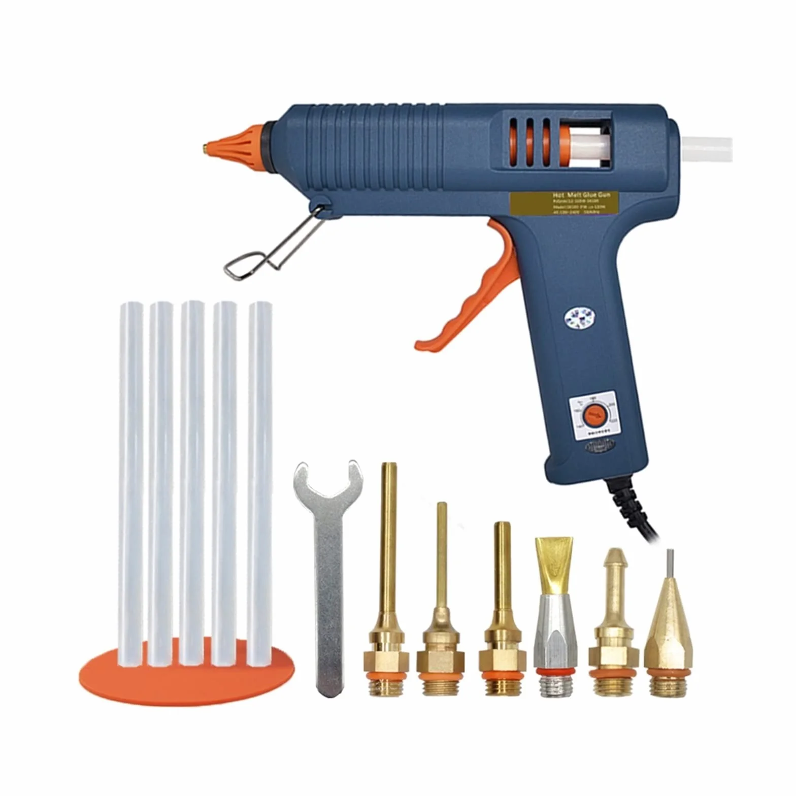 Pistolet Do Klejenia Na Gorąco 150W Regulowana Temperatura Pistolet Do Klejenia Dysza 11mm Kleje W Sztyfcie Profesjonalny Przemysłowy Pistolet Do Topienia Klej Gorący Pistolet(6pc Nozzles)