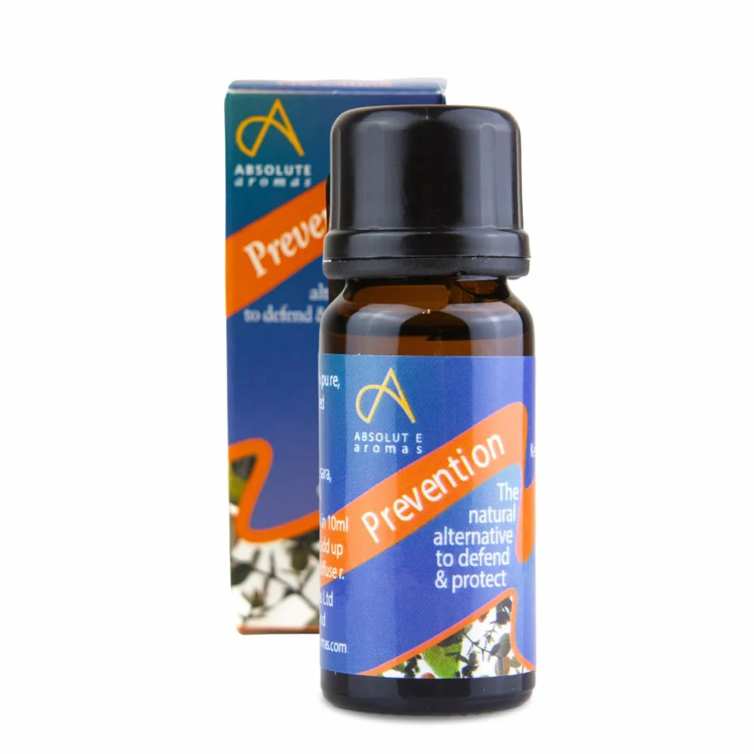 Absolute Aromas Ochronna mieszanka olejków eterycznych Prevention 30 ml - zawiera 100% czyste, naturalne olejki z drzewa herbacianego, drzewa kajeputowego, cynamonowca kamforowego i nie tylko