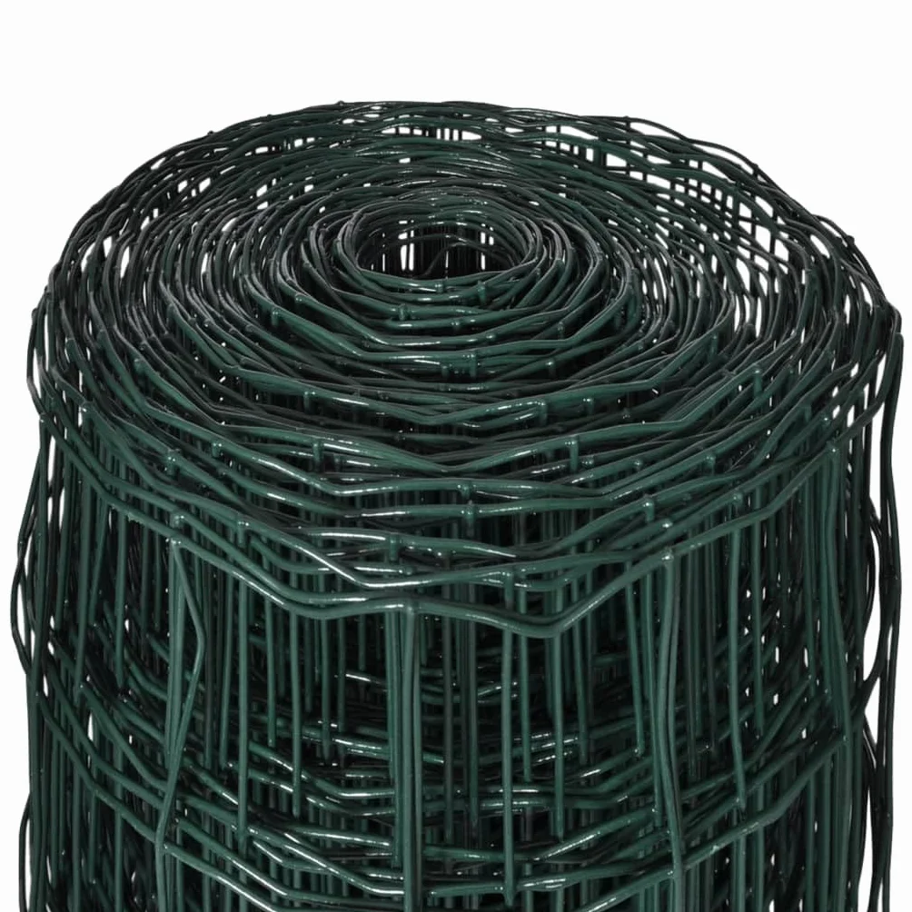vidaXL Ogrodzenie Stalowe 25 x 1,0 m Zielone
