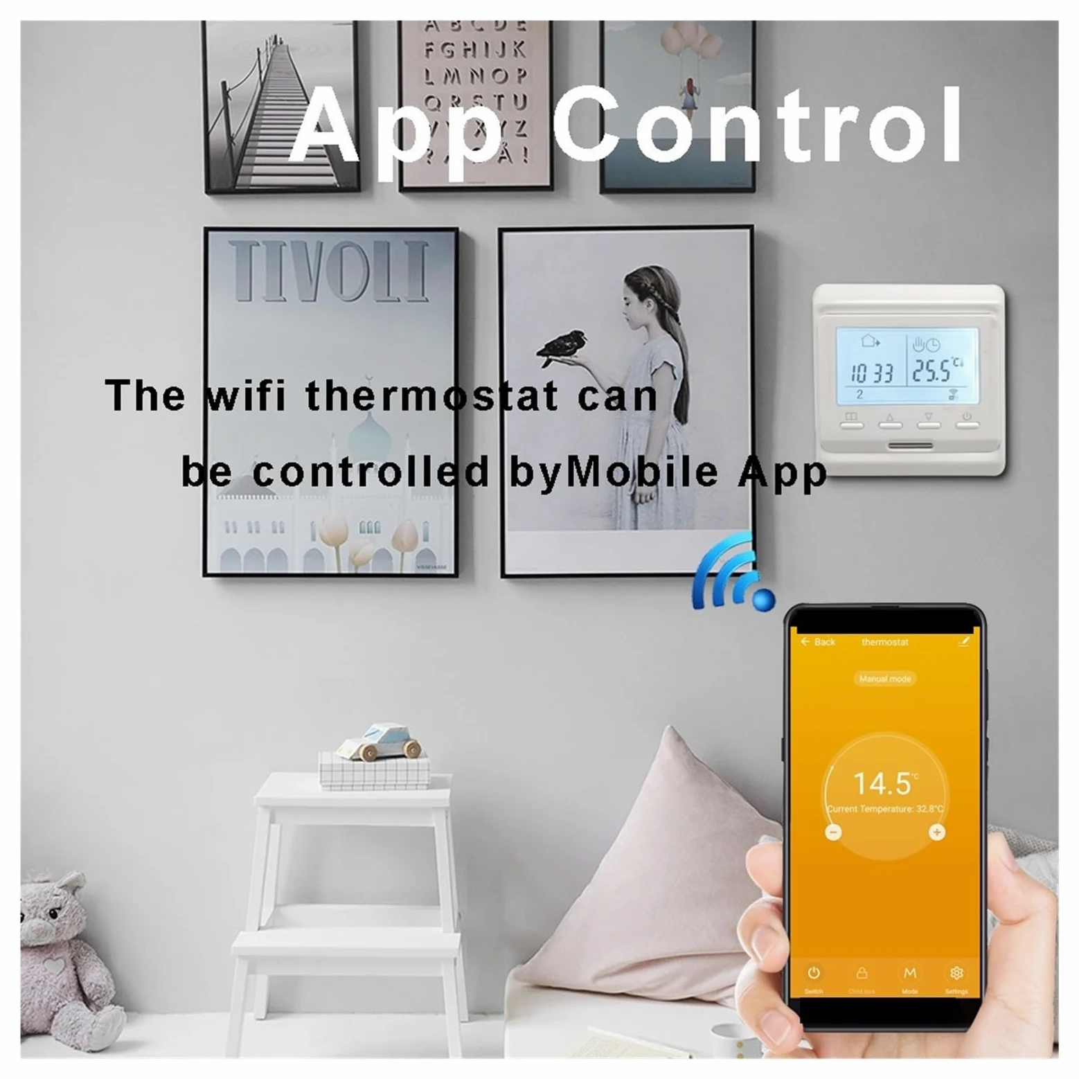 Termostat pokojowy Programowalny wyświetlacz LCD Elektryczny cyfrowy regulator ogrzewania podłogowego Ciepła podłoga (1 szt.) Precyzja łatwość Konfiguracji(Electric NO WIFI)