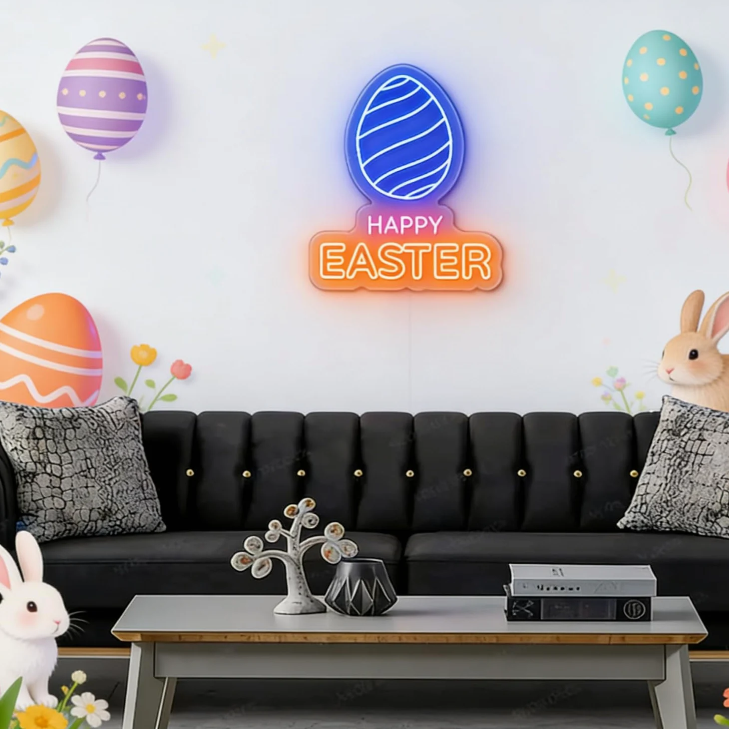 Happy EASTER neonowy znak, LED Happy EASTER neonowe światła do dekoracji ścian, kreatywne prezenty na imprezę, do baru, pokoju gier, dekoracji ślubnej, urodzinowej