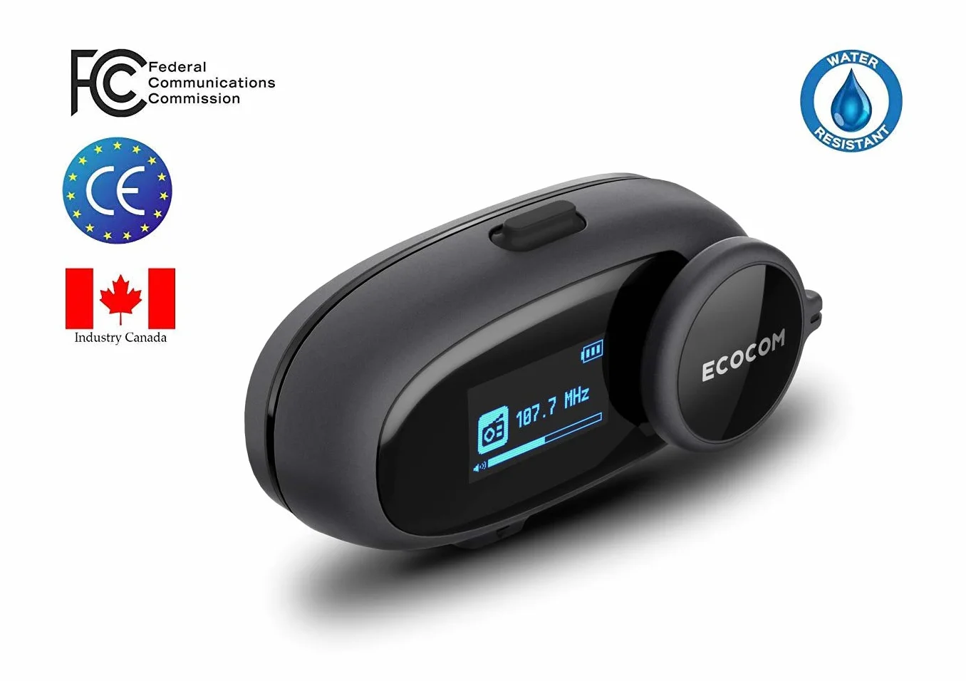 ECAS01D kask motocyklowy Bluetooth interkomowy system komunikacji zestaw słuchawkowy, czas rozmów 8 godzin, tarcza do biegania, zasięg interkomu 1 km, kontrola hałasu, radio FM, dwupak