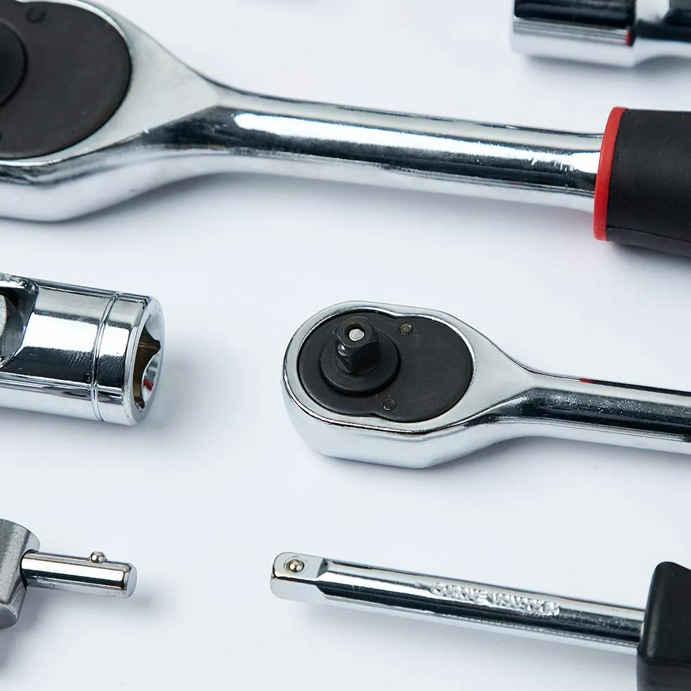 zestaw gniazd 94-częściowy 1/4 cala zestaw grzechotki do napędu chromowo-wanadowego zestaw narzędzi Cr-V mechanik do samochodu, DIY i naprawy