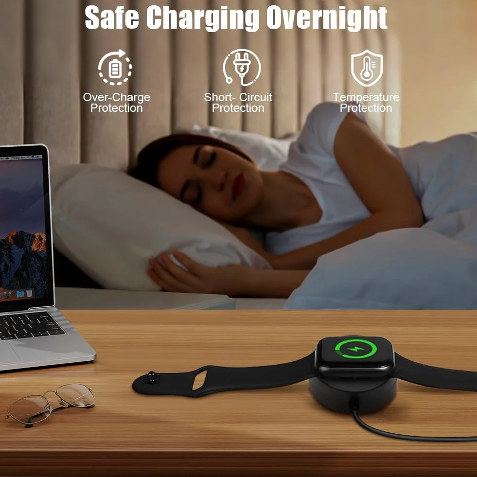 AXFEE Stacja ładująca kompatybilna z Garmin i Fenix, kabel 1M USB-C, czarny