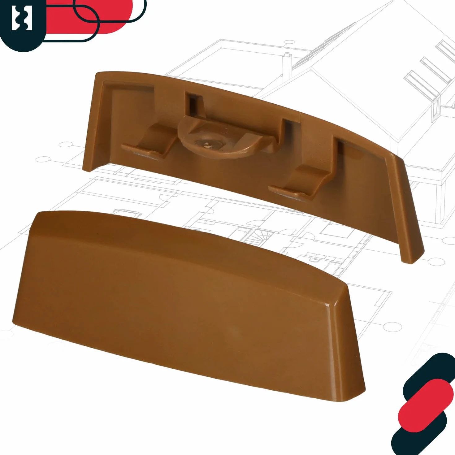 KOTARBAU® 20 szt. Zaślepka Odwodnień - do Okien PCV - Osłonka - Dąb - 36 mm