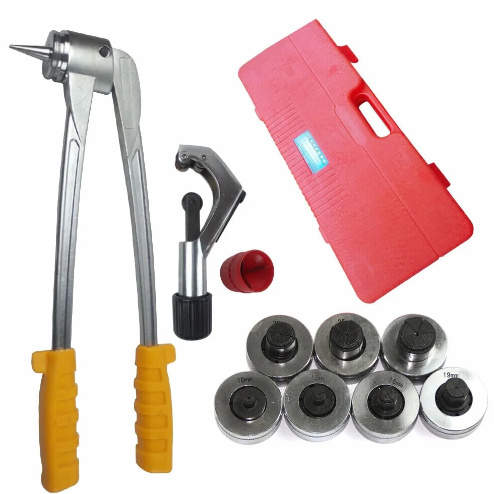 Zestaw rozszerzających rury, szczypce do poszerzania rur z przecinakiem do rur w zestawie: 7, 10-28 mm, ręczny ekspander do rur miedzianych, aluminium i innych miękkich metali