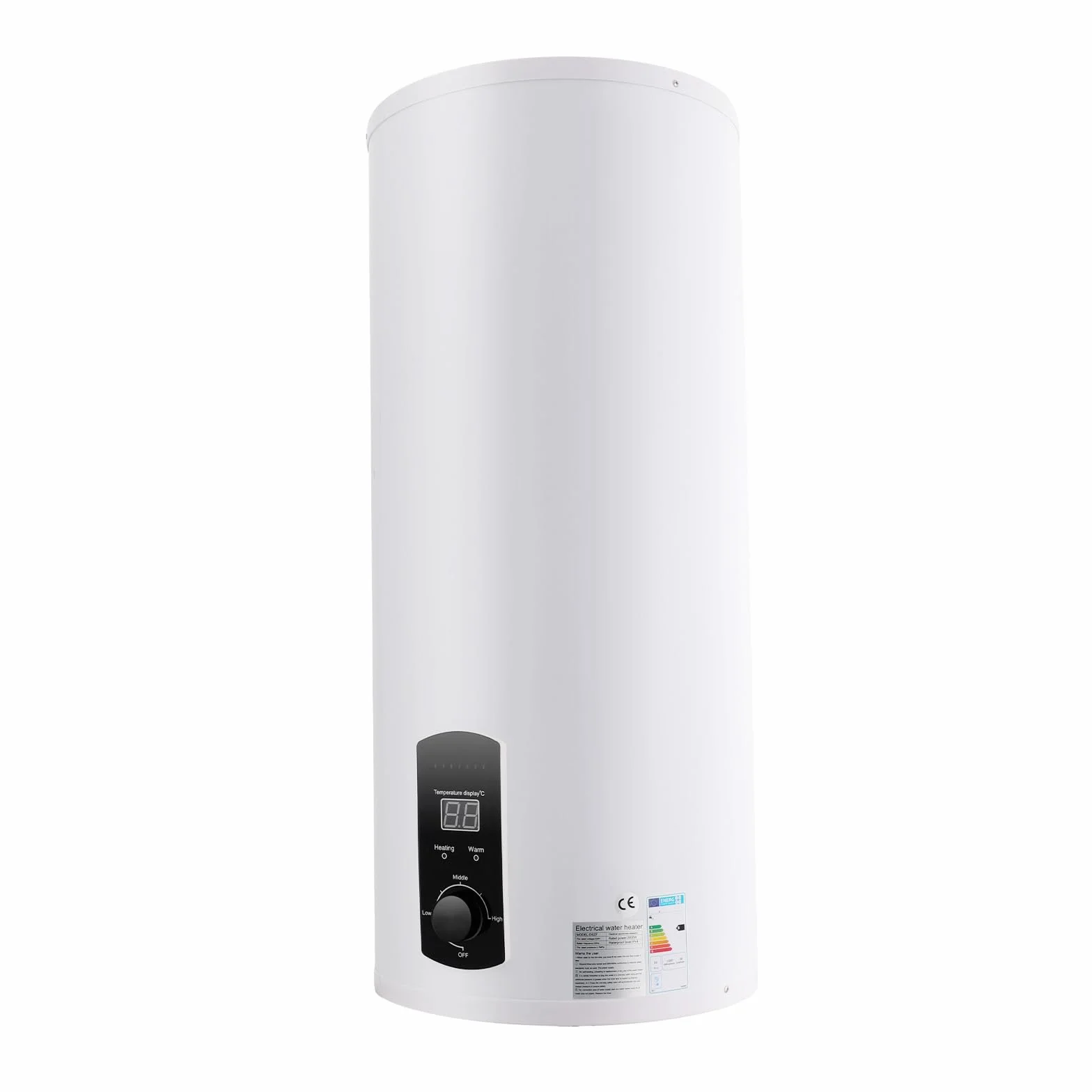 Zbiornik ciepłej wody bojler 50 l/80 l/100 l/120 l, energooszczędny 2000 W, pionowy podgrzewacz wody montowany na ścianie, ze wskaźnikiem temperatury LED, do łazienki, salonu fryzjerskiego
