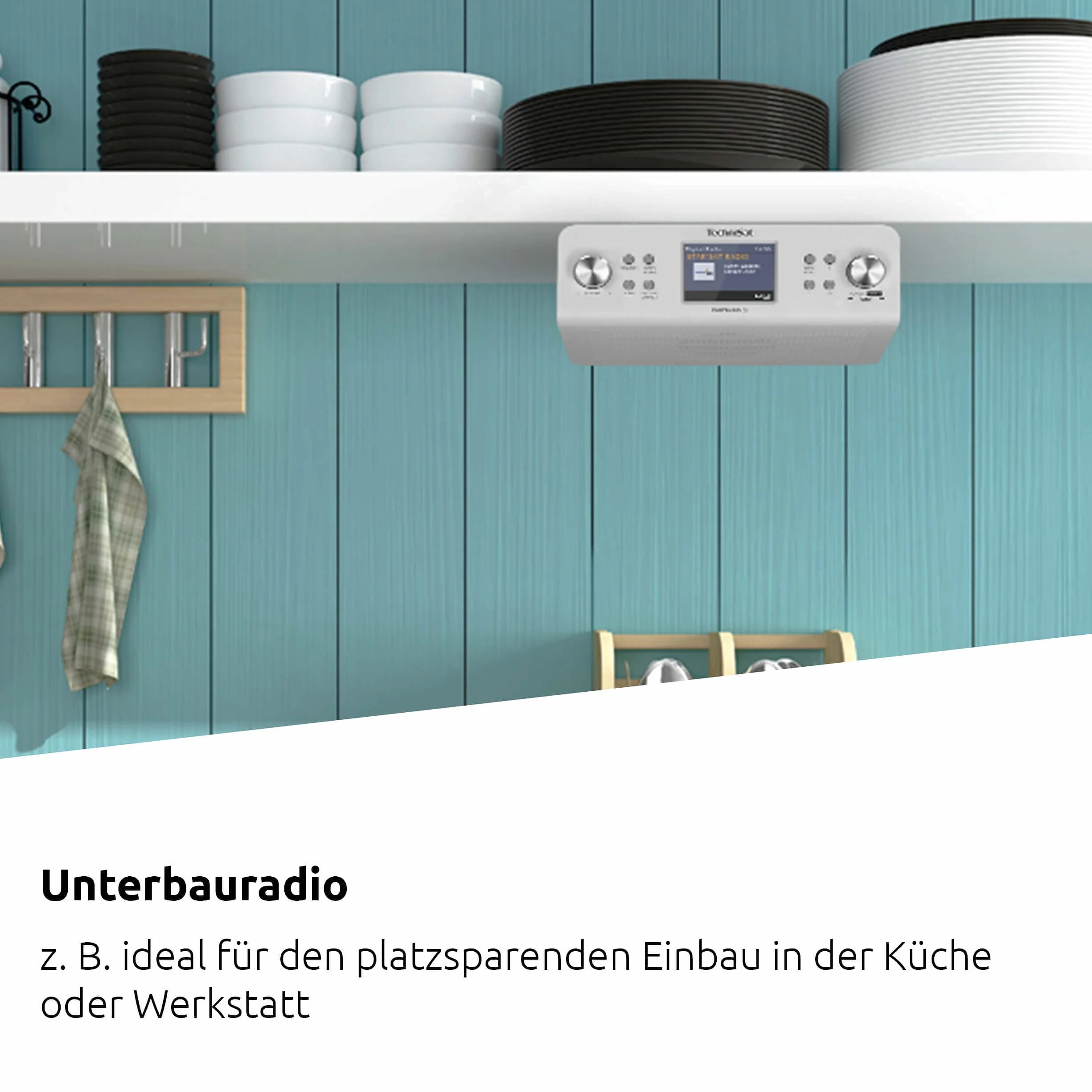 TechniSat DIGITRADIO 21 IR Podblatowe Radio Kuchenne DAB+ FM Internet Bluetooth 2 W Białe