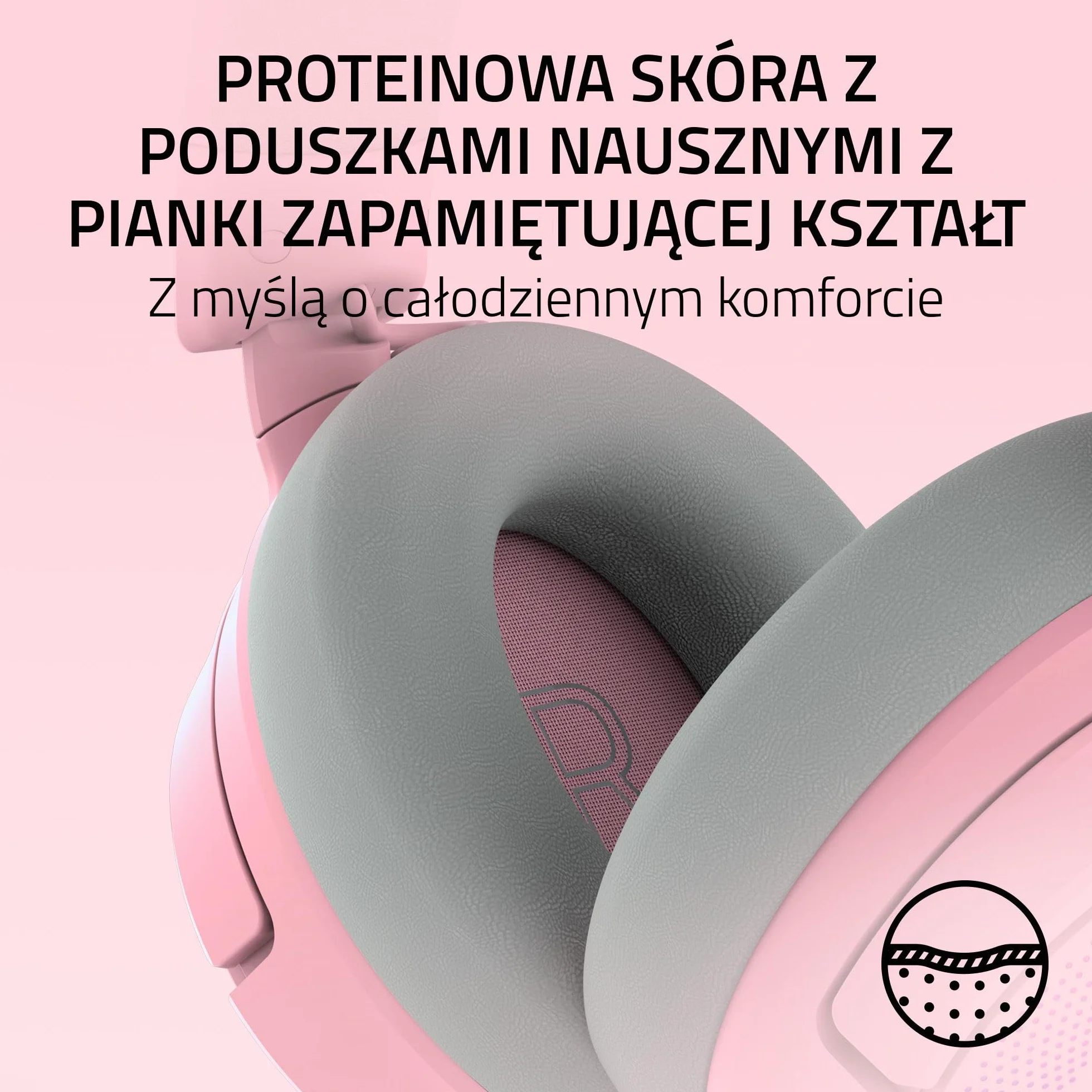 Razer Kraken Kitty V3 Pro bezprzewodowy zestaw słuchawkowy RGB do gier Triforce 40 mm Hyperspeed Bluetooth Quartz