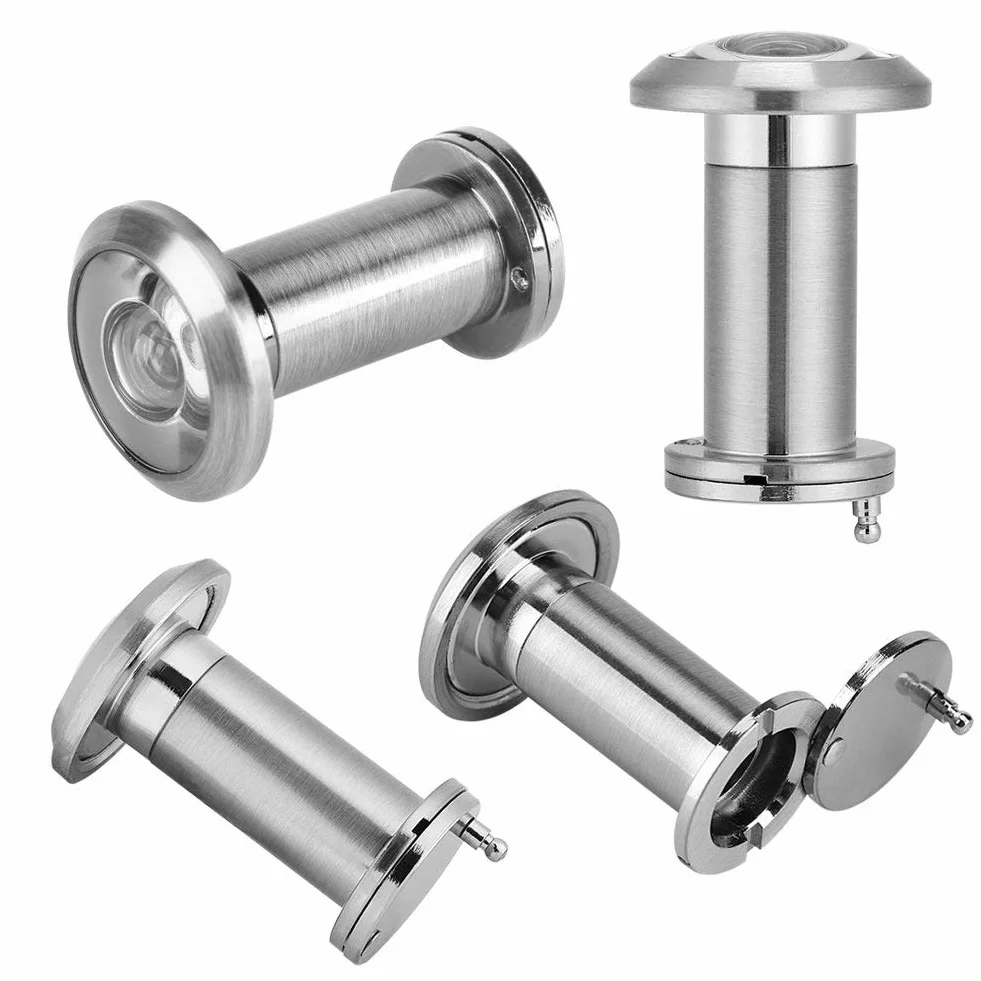 Fdit Wizjer do drzwi ze stopu cynku 220 stopni z obrotową osłoną prywatności Wizjer do drzwi antywłamaniowych do drzwi 35 mm–60 mm Opakowanie wielokrotnego użytku (4 #)