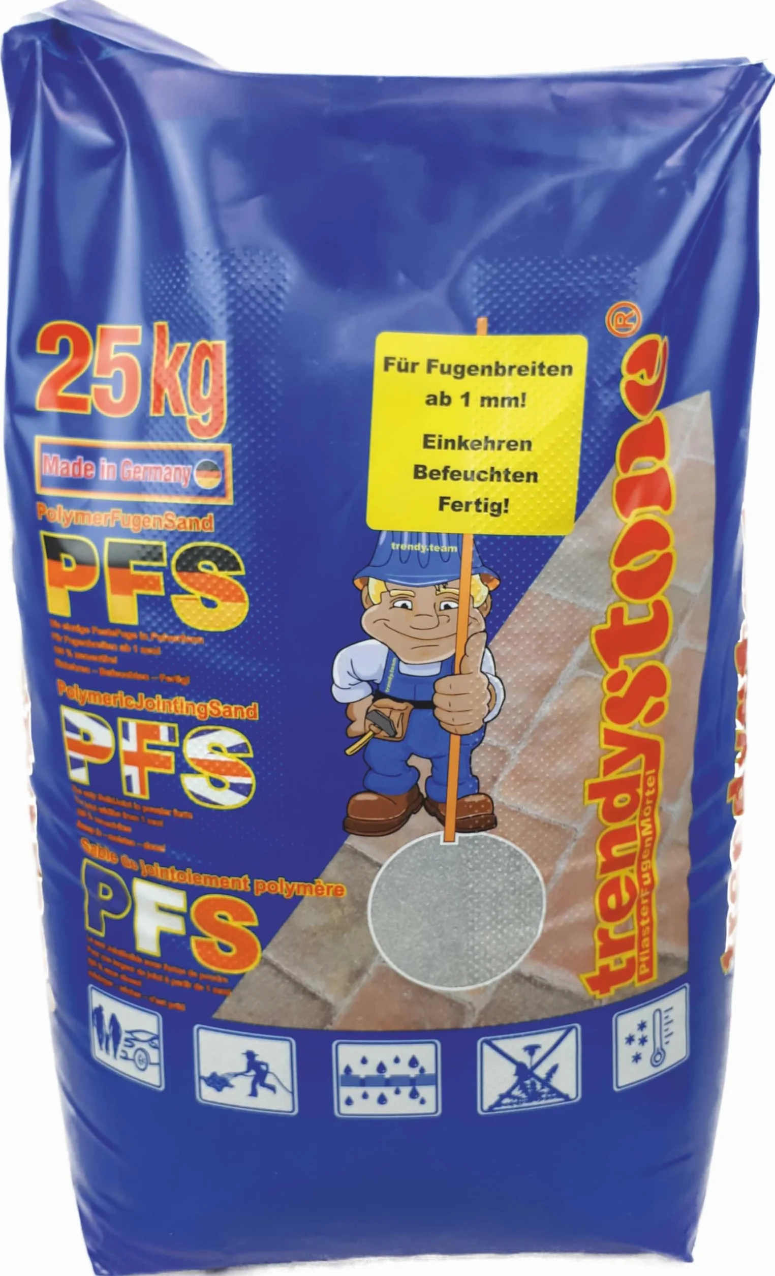 trendystone piasek do fug polimerowych, 25 kg, naturalny – zaprawa do fug brukowych do wąskich fug o szerokości od 1 mm