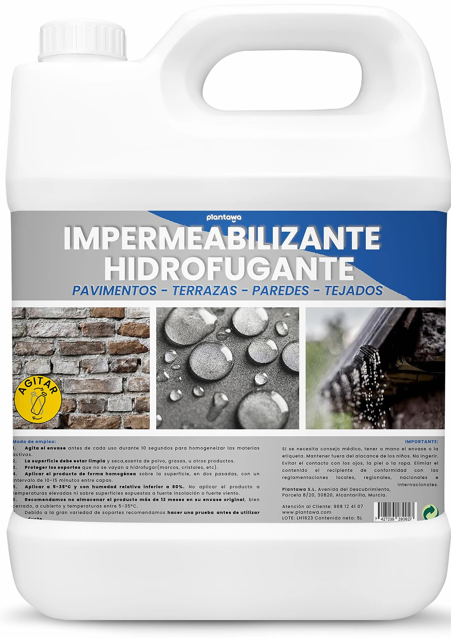 Hydrofugant Clear 5L Invisible PEŁNA ochrona. Nie generuje filmu Szybko, Do elewacji Pokrycia Płytkami Beton Tarasy Dachów.Odstraszacz wody