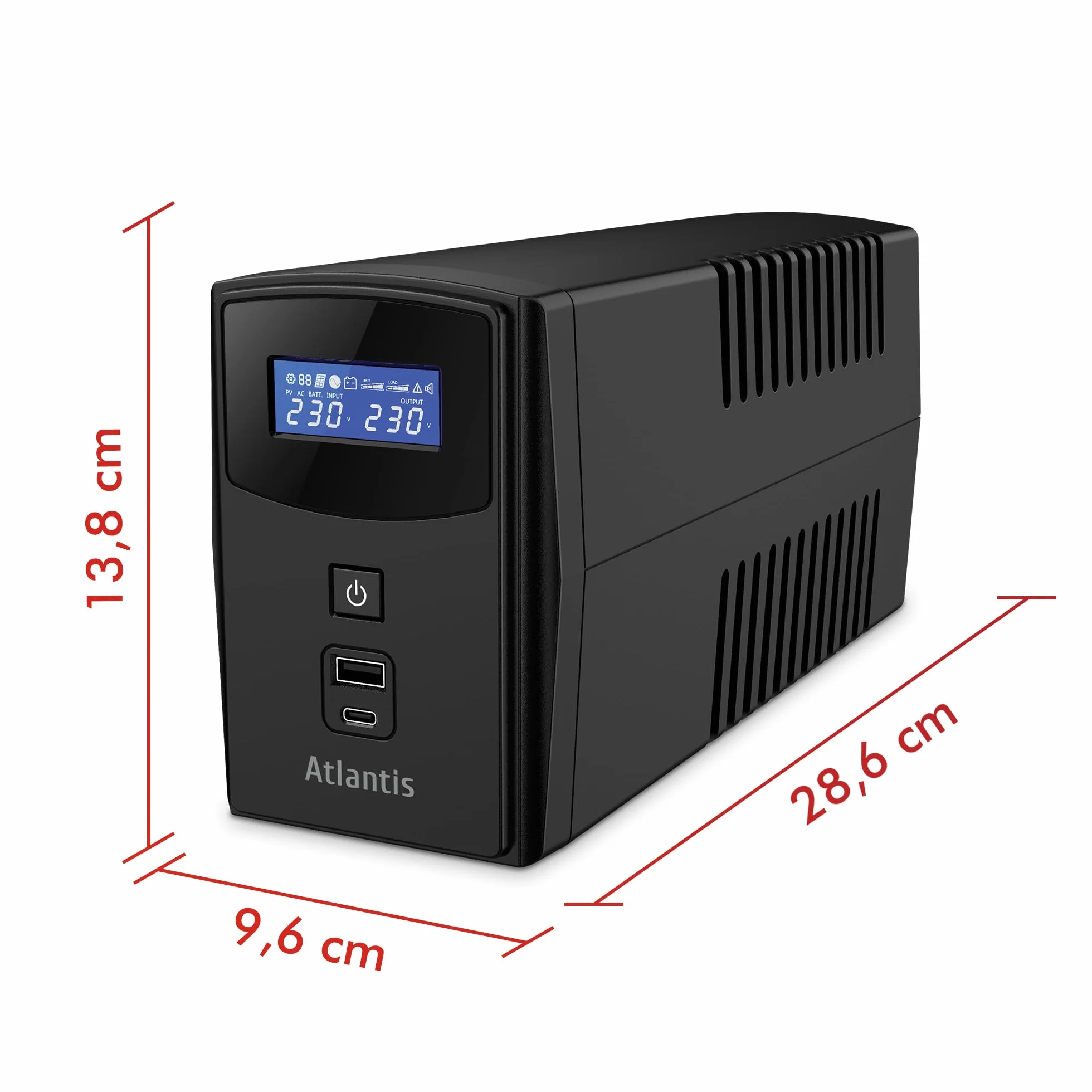 Atlantis A03-S1000P zasilacz awaryjny 1000 VA 600 W Line interaktywny LCD USB