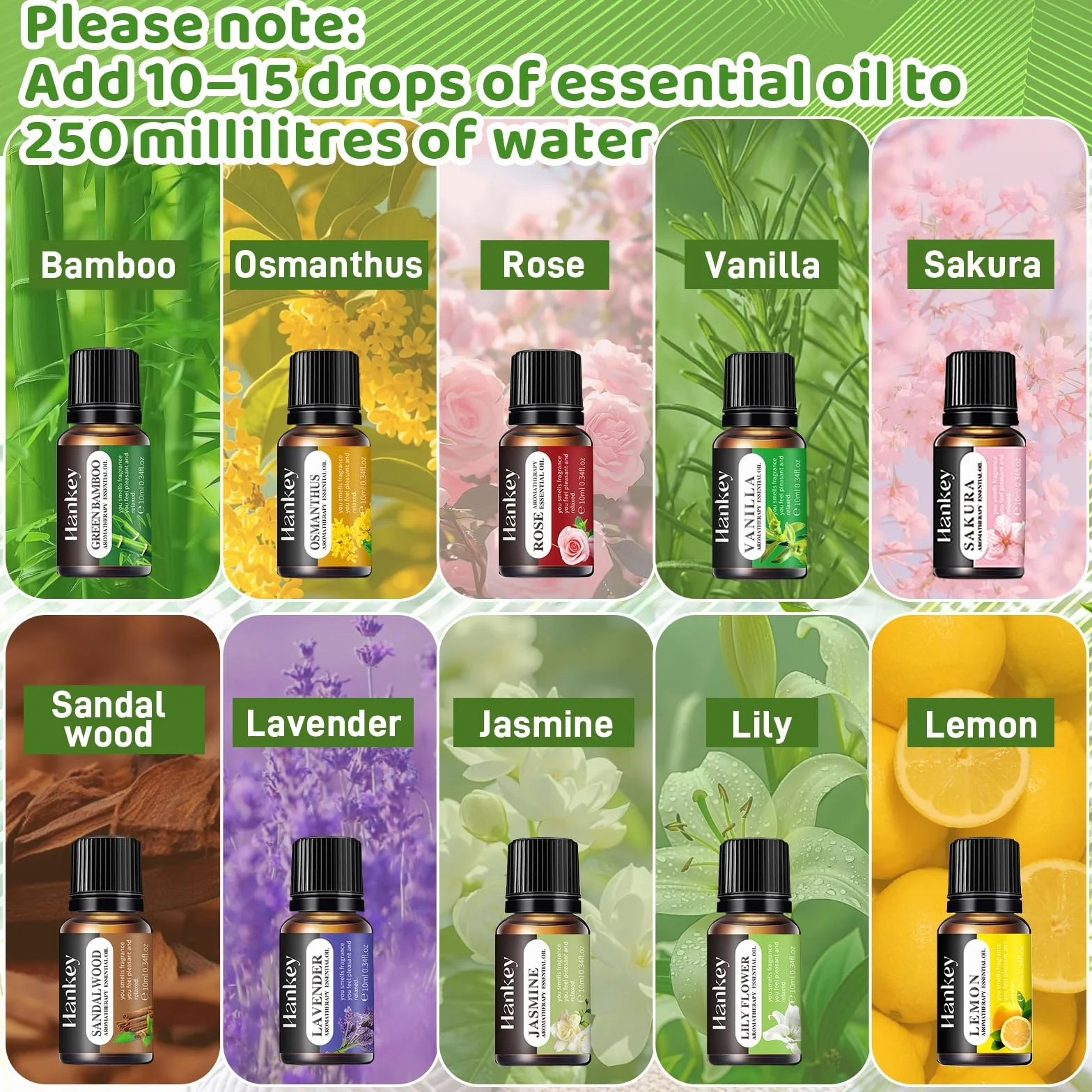 Dyfuzor Zapachowy,500ml Aromatyczny Nawilżacz Powietrza,Dyfuzor do Aromaterapii z 10 Dyfuzor Olejków Eterycznych,Bardzo Cichy,Pilot Zdalnego Sterowania,Nadaje Się do Sypialni, Biur I Spa