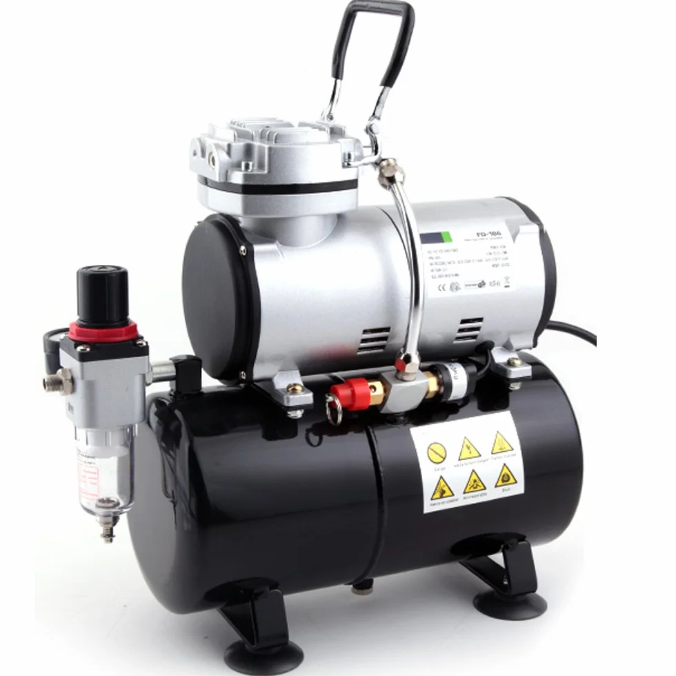 Fengda Profesjonalny Aerograf Sprężarka FD-186 ze zbiornikiem powietrza/Regulatorem ciśnienia / 3L / 4 bary/wyłącznik automatyczny