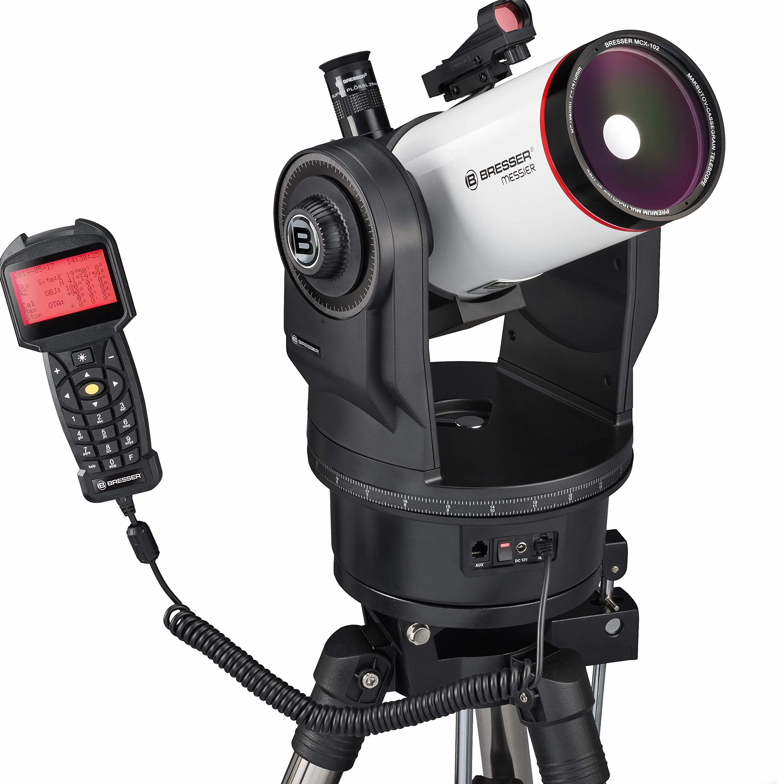 Bresser Miernik teleskopowy MCX-102 z ogniskową 1470 mm i teleskopem GoTo EQ/AZ z opcjonalnym montażem równikowym lub azymutalnym, łącznie ze statywem
