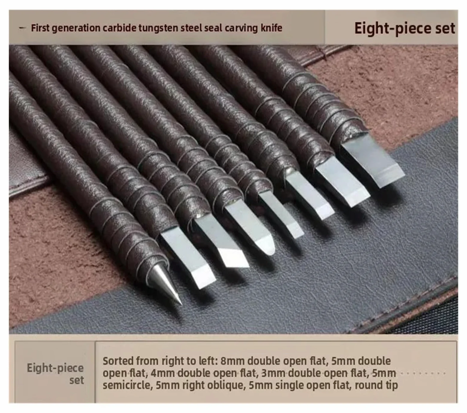 8/10 Sztuk Zestaw Narzędzi Ręcznych Do Rzeźbienia W Kamieniu Ze Stali Wolframowej Dłuto Narzędzie Obróbki Drewna(8Pcs)