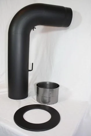 Rura dymowa zestaw rur kominkowych gładka ø 150 czarna 700x450 2 mm