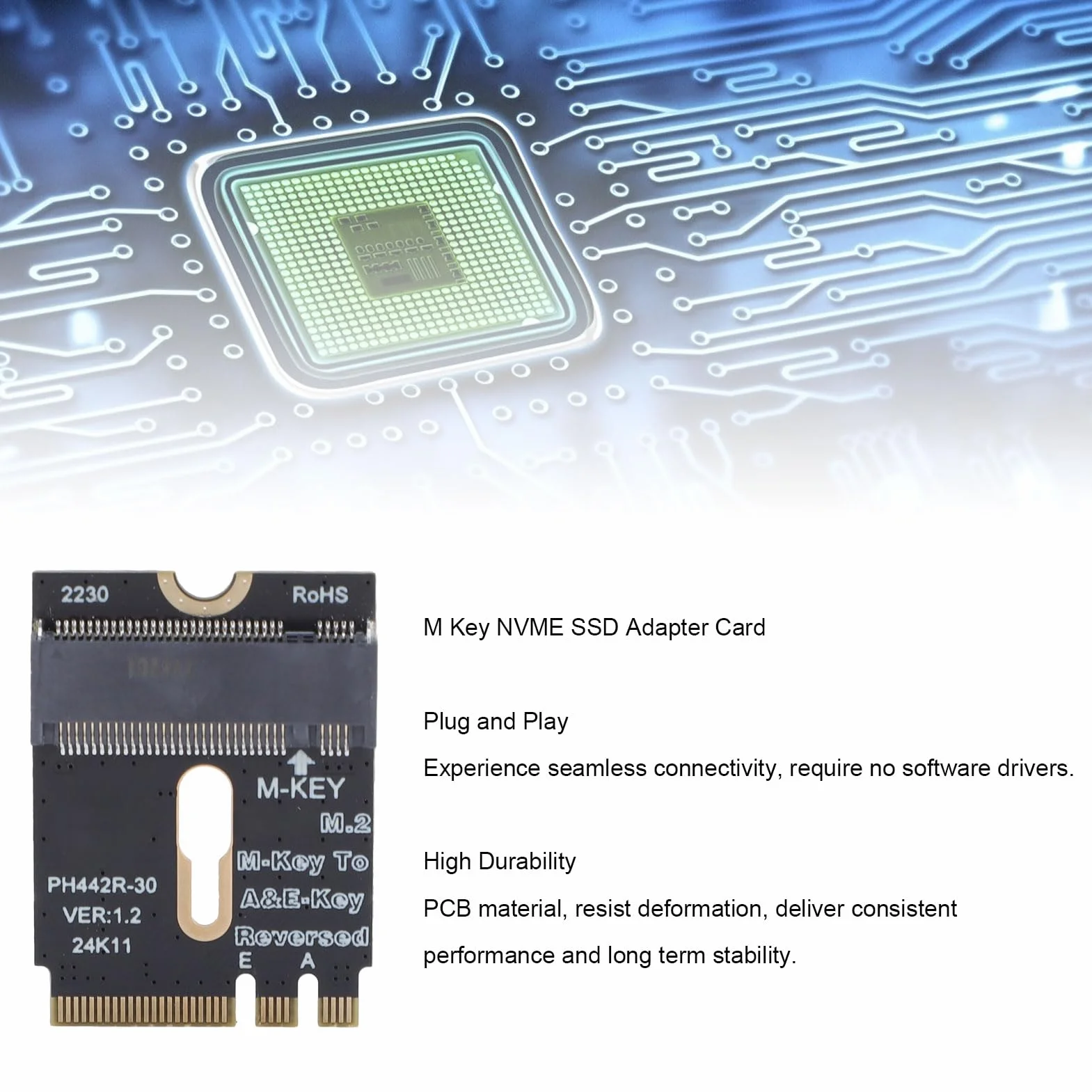 Adapter M.2 NVMe SSD, Karta Konwertująca M.2 NGFF M Key NVMe SSD PCIe 4.0