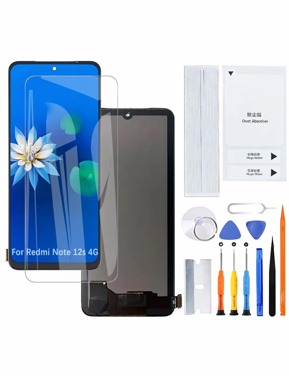 H&LYCYJ Ekran wyświetlacza do Xiaomi Redmi Note 12s 4G TFT 2303CRA44A 23030RAC7Y 2303ERA42L ekran LCD zapasowy zestaw z zestawem