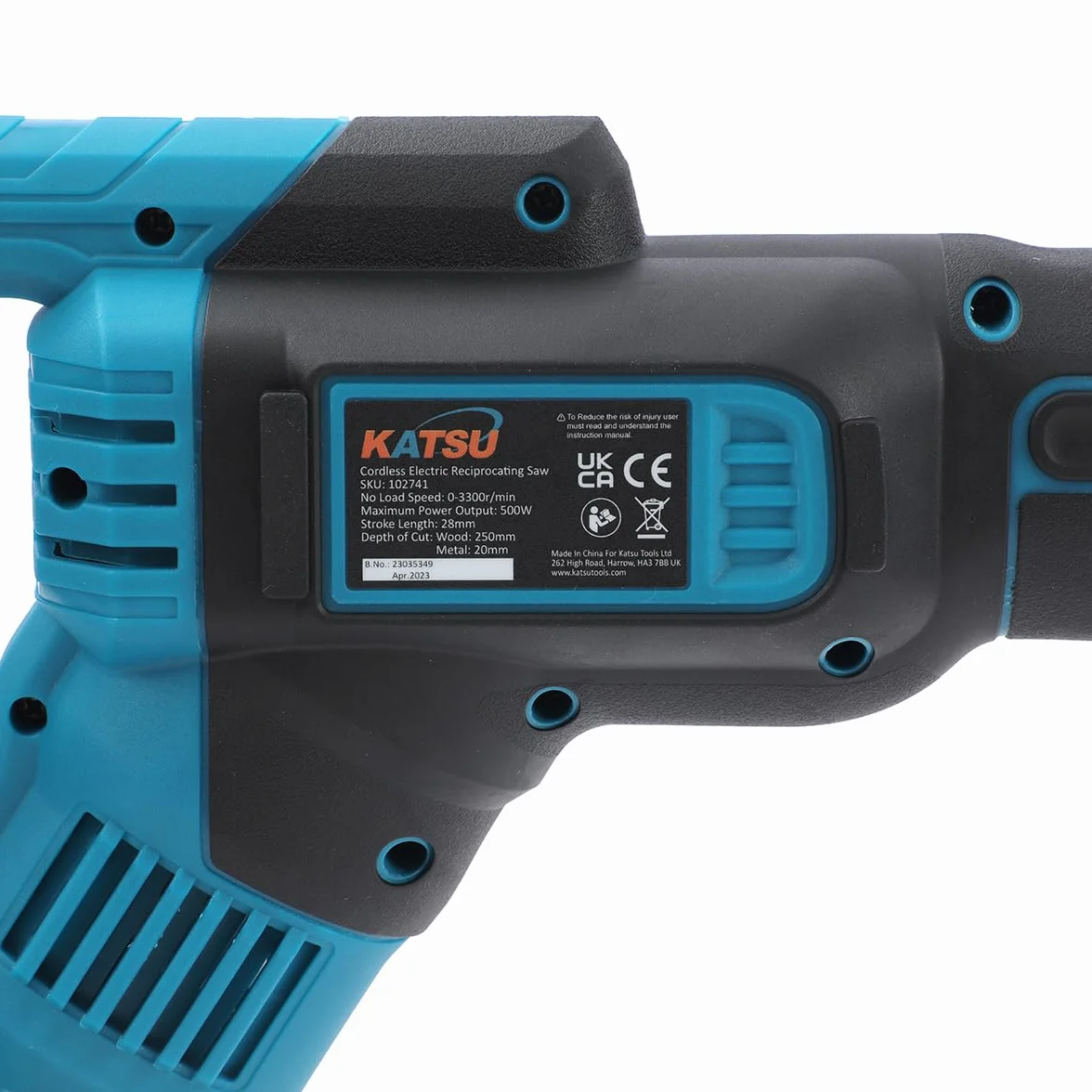 KATSU FIT-BAT akumulatorowa piła szablasta 21 V z akumulatorem 3,0 Ah i ładowarką, 4 brzeszczoty, długość skoku 28 mm, zmienna prędkość, wymiana ostrza, idealna do cięcia metalu i drewna