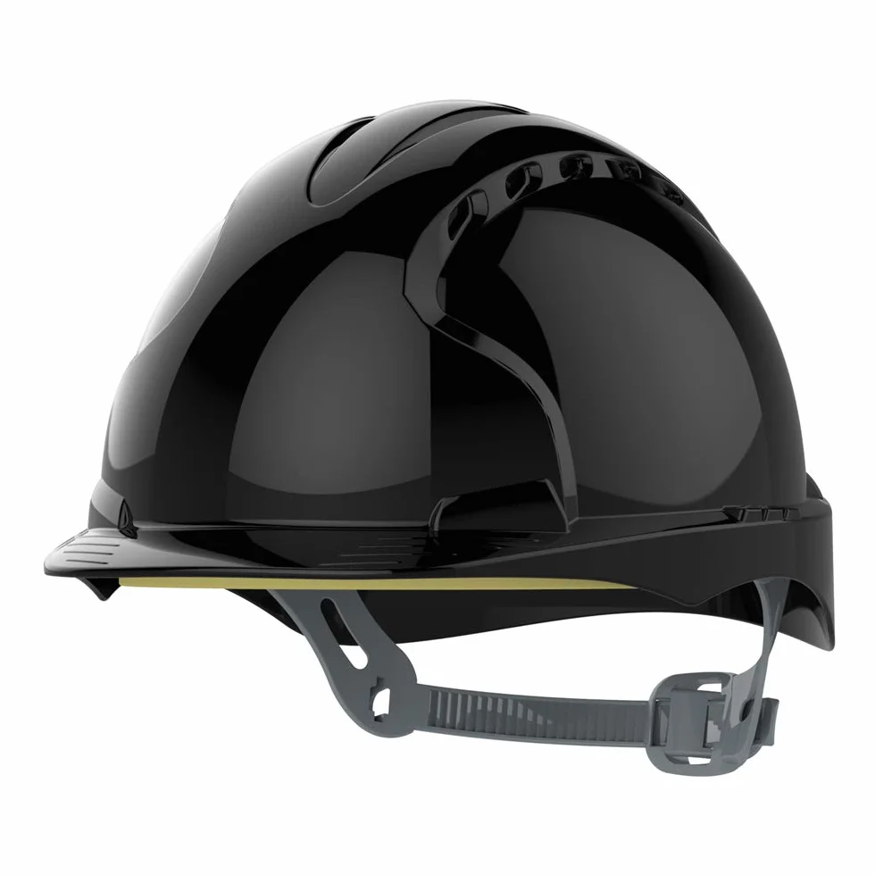 JSP Wentylowany kask EVO2 Mid Peak Blk - mechanizm zapadkowy