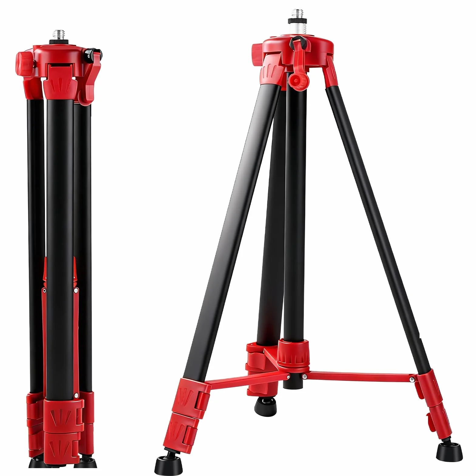 Statyw budowy, 150 cm, teleskopowa podstawa laserowa, z gwintem 5/8" do 1/4", przenośny, regulowany statyw do warsztatu, garażu