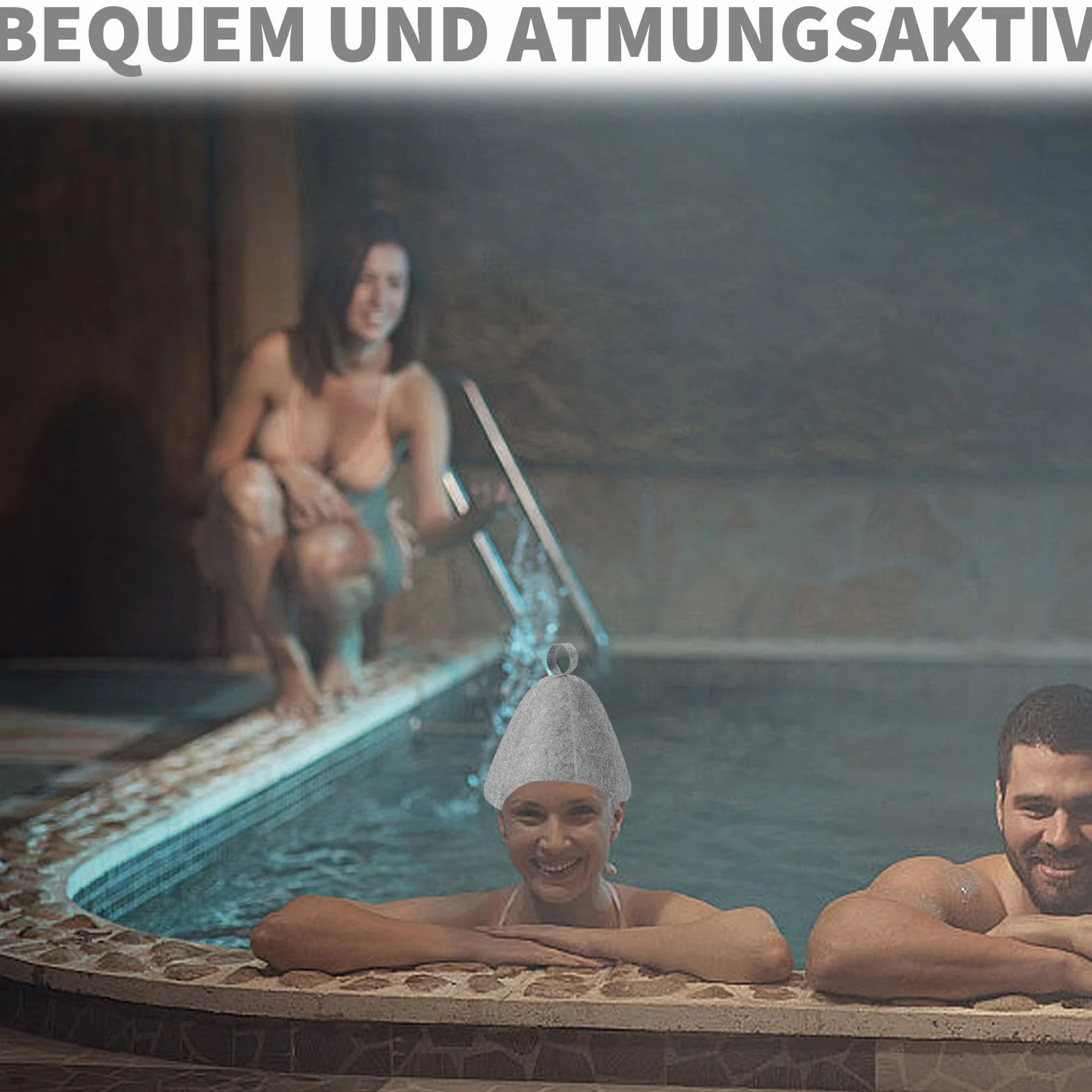 3 sztuki kapeluszy do sauny, trwałe czapki do sauny, kapelusz do sauny dla mężczyzn i kobiet, piękny wygląd, kapelusz do sauny, nadaje się również do użytku domowego (kolor szary)