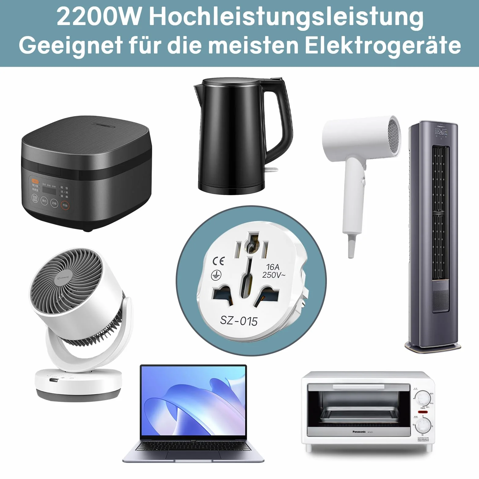VIEVRE uniwersalny adapter do gniazd, wtyczka chińska na Europę, USA, UK