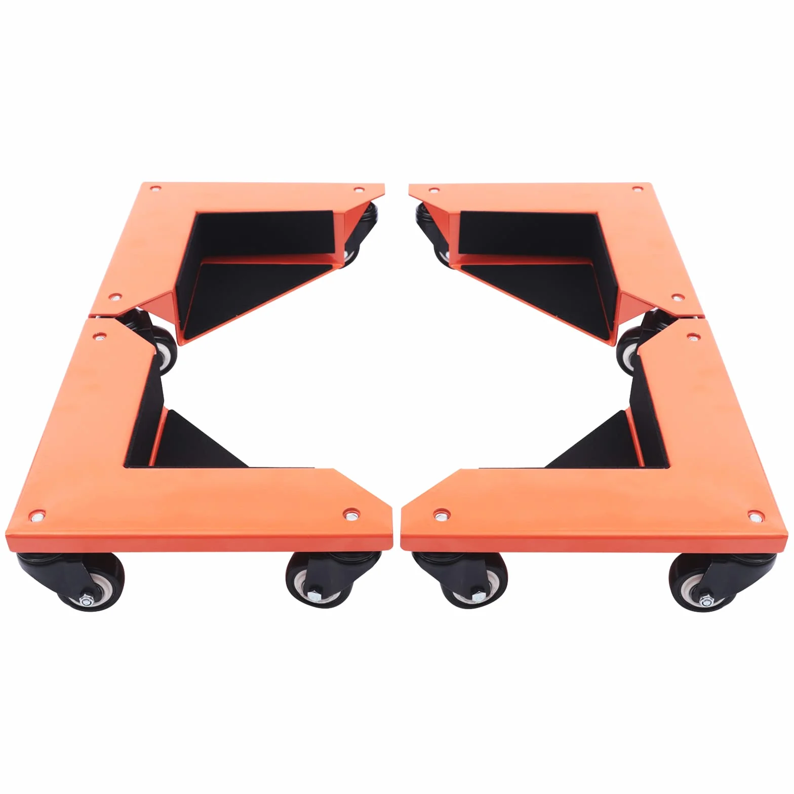 Podnośnik do mebli z 4 ruchomymi ślizgaczami, zestaw rolek transportowych do mebli, trójkątna rama z 3 kółkami, zestaw kółek meblowych Heavy Duty, podnośnik do mebli, do 650 kg