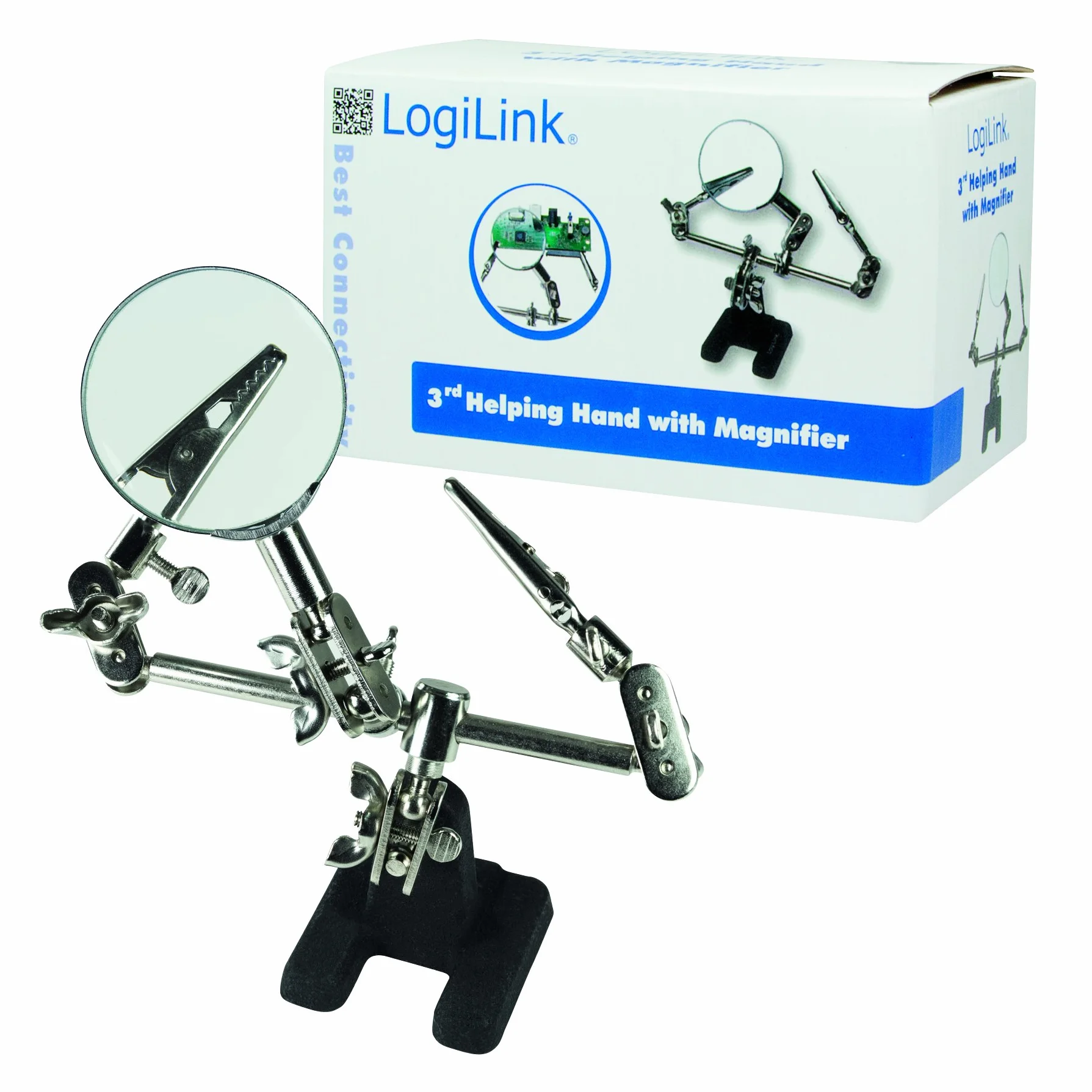 LogiLink WZ0034 pomocna ręka z lupą i elastycznymi zaciskami