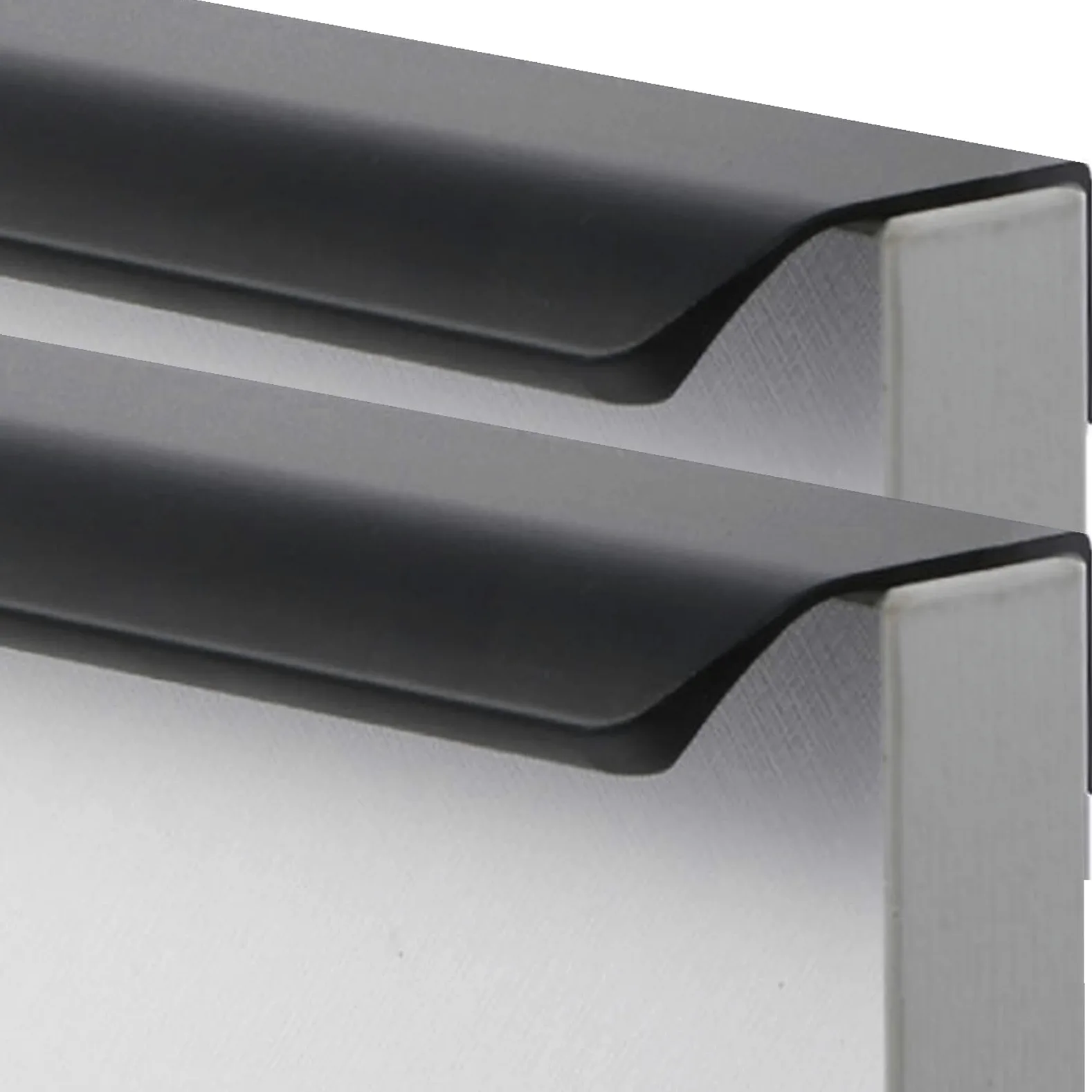 Uchwyty do szafek, Uchwyty niewidoczne ze stopu aluminium Uchwyty do szuflad szafek Gałki kuchenne do szafek Czarne 2 sztuki(Hole distance 352mm)