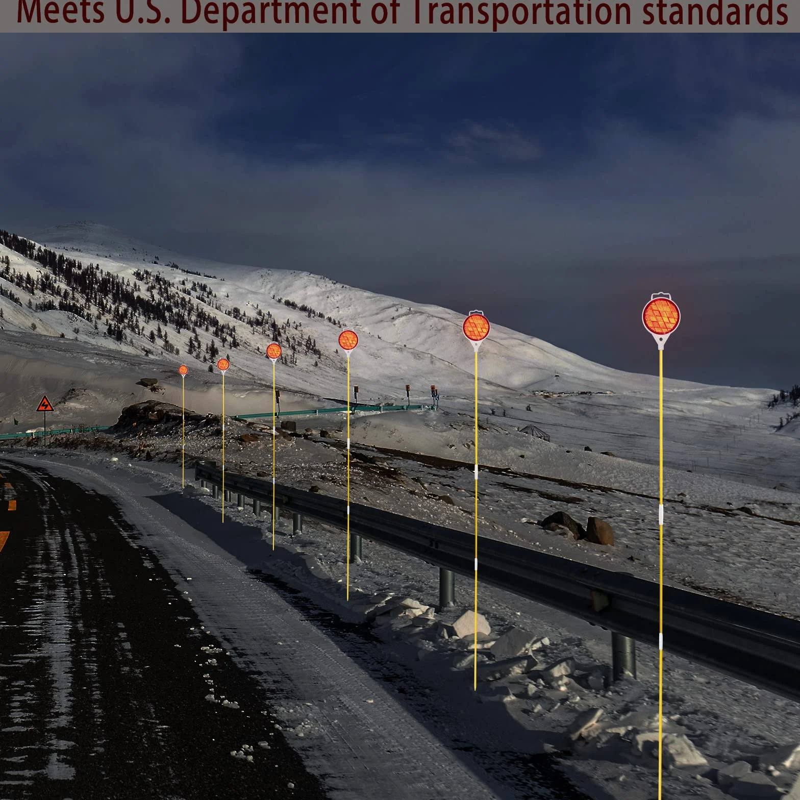 Znaczniki do podjazdu odblaskowe 130 cm słup z włókna szklanego żółty 8 sztuk