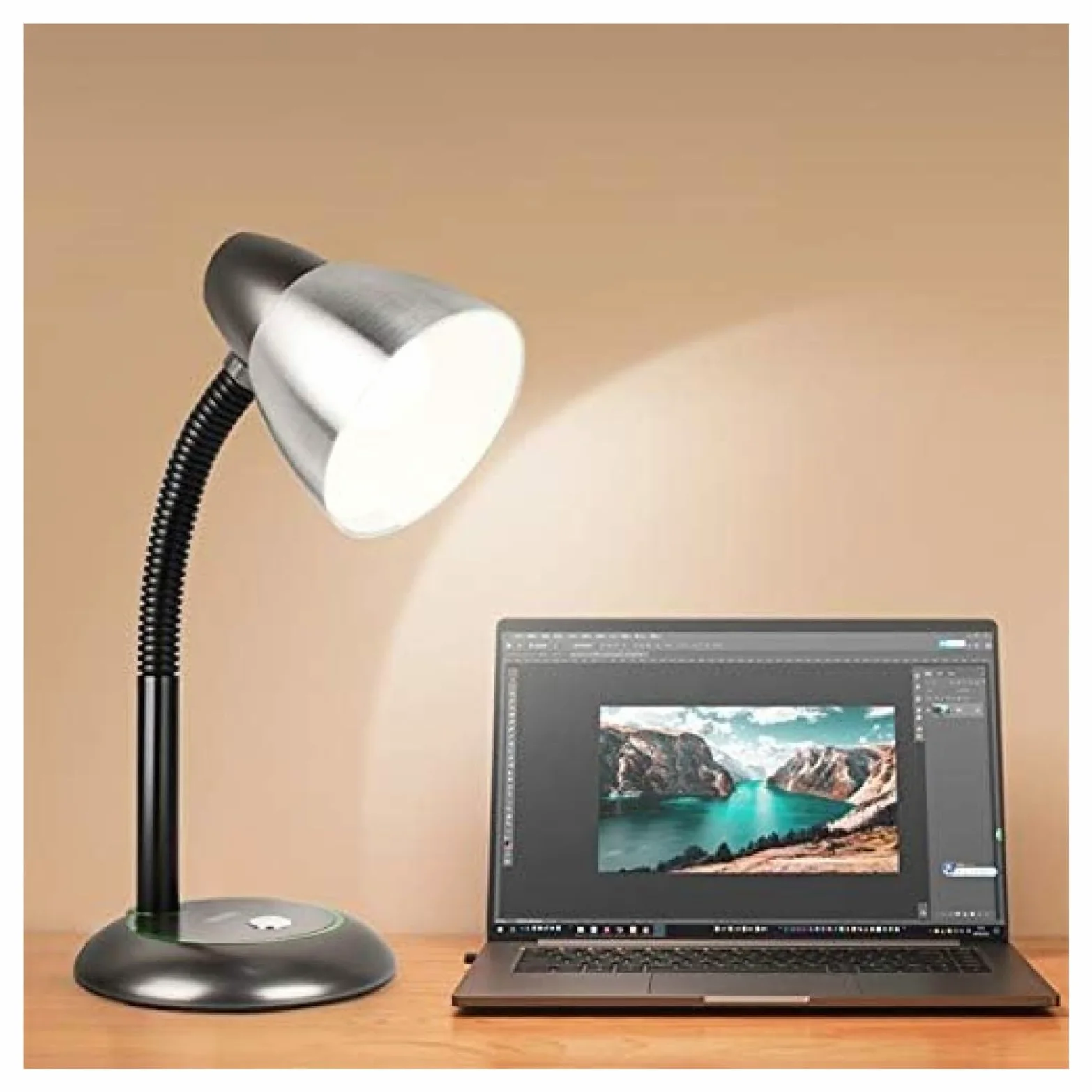 Lampa biurkowa w stylu vintage z metalu z przyciskiem, światło chroniące oczy, lampka biurkowa do czytania, lampa biurkowa do dekoracji domu, biura, salonu, lampa stołowa