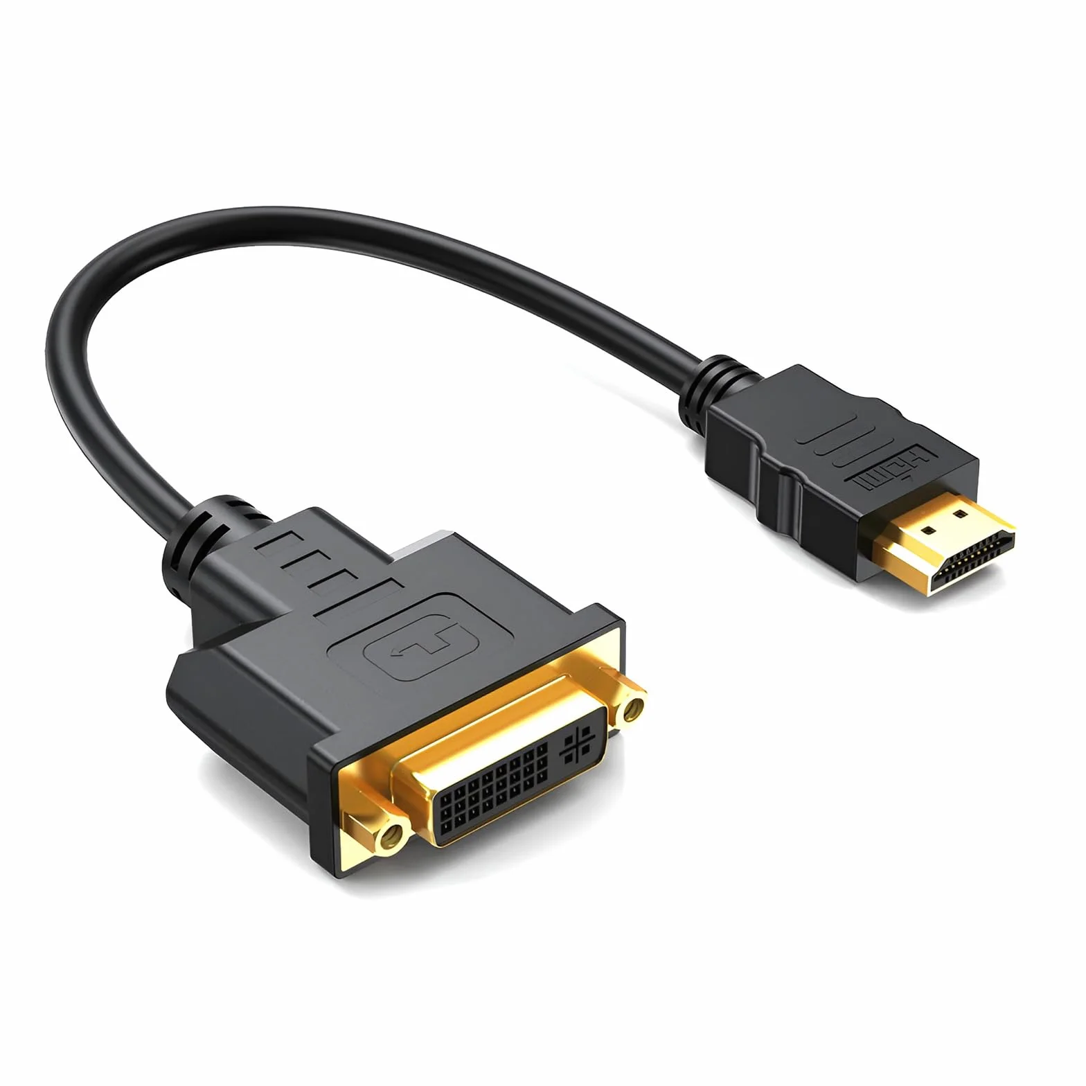 MMOBIEL Adapter Kabla HDMI na DVI - Dwukierunkowy - żeński DVI-I Dual Link na Męski HDMI - Konwerter Kablowy do Monitorów, PC, TV, Gier, Projektorów - 1080p Full HD 60Hz - Złote Złącze 0,3 m