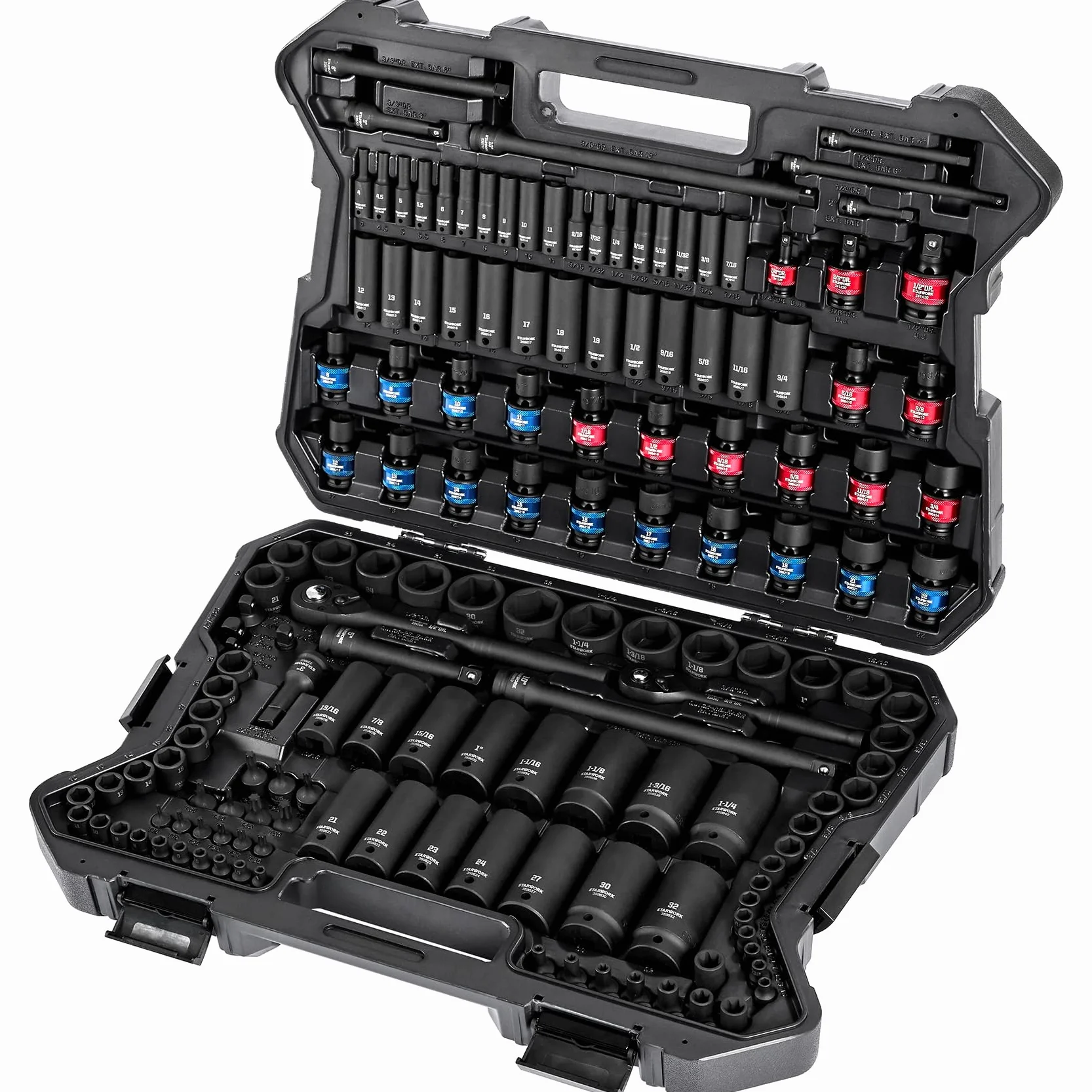 STARWORK TRUE MECHANIC™ 153-częściowy zestaw nasadek udarowych, profesjonalny, SAE/metryczny